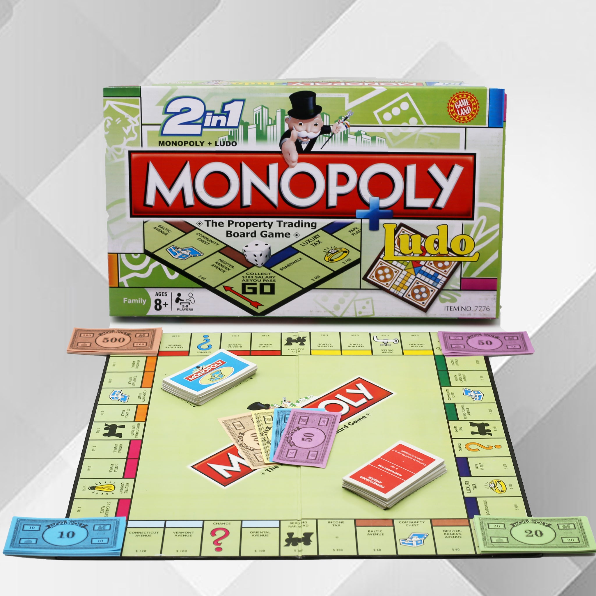 2-in-1 Monopoly and Ludo Board Game