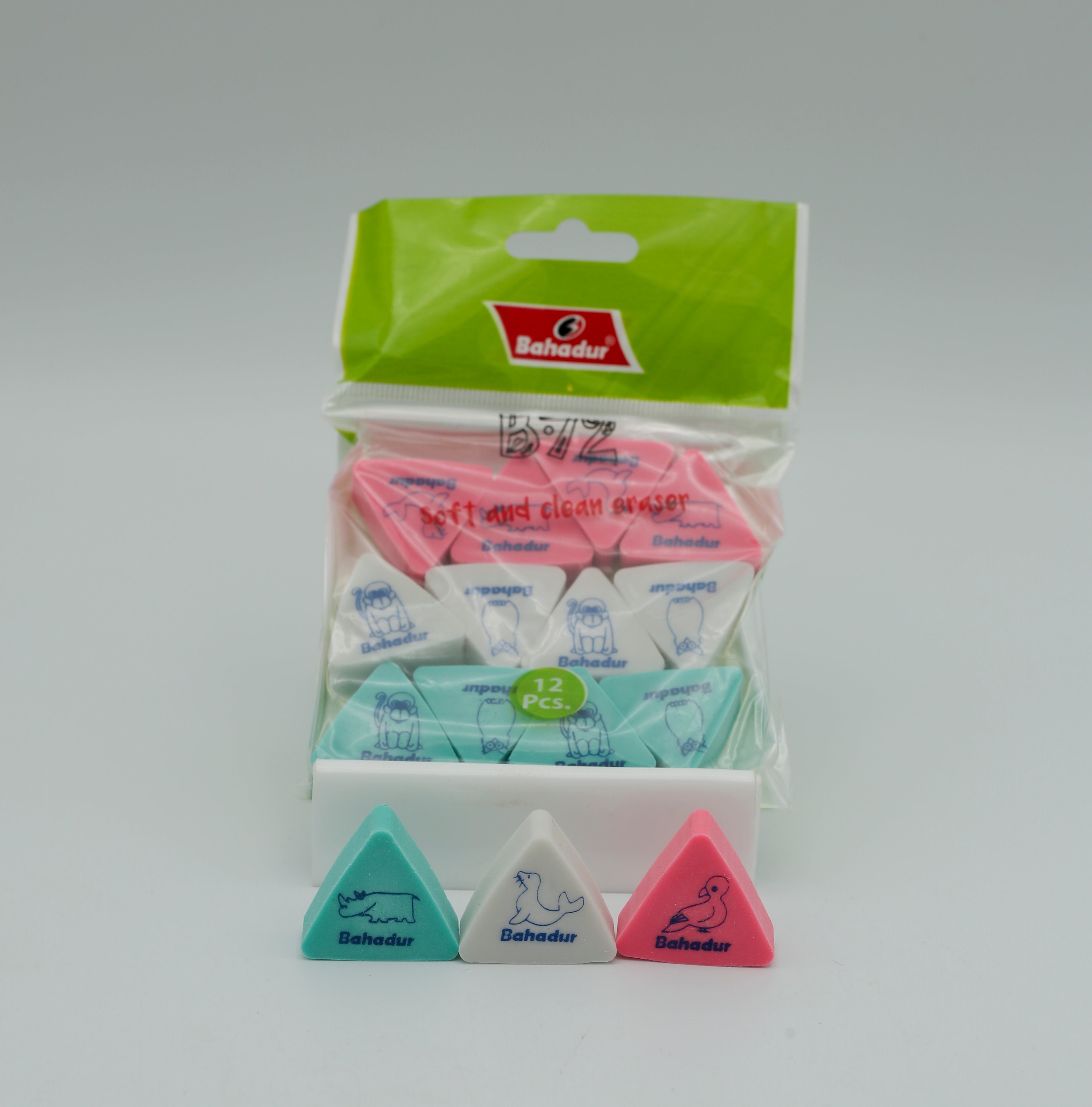 Bahadur Triangle Eraser B-72 12PC PACK