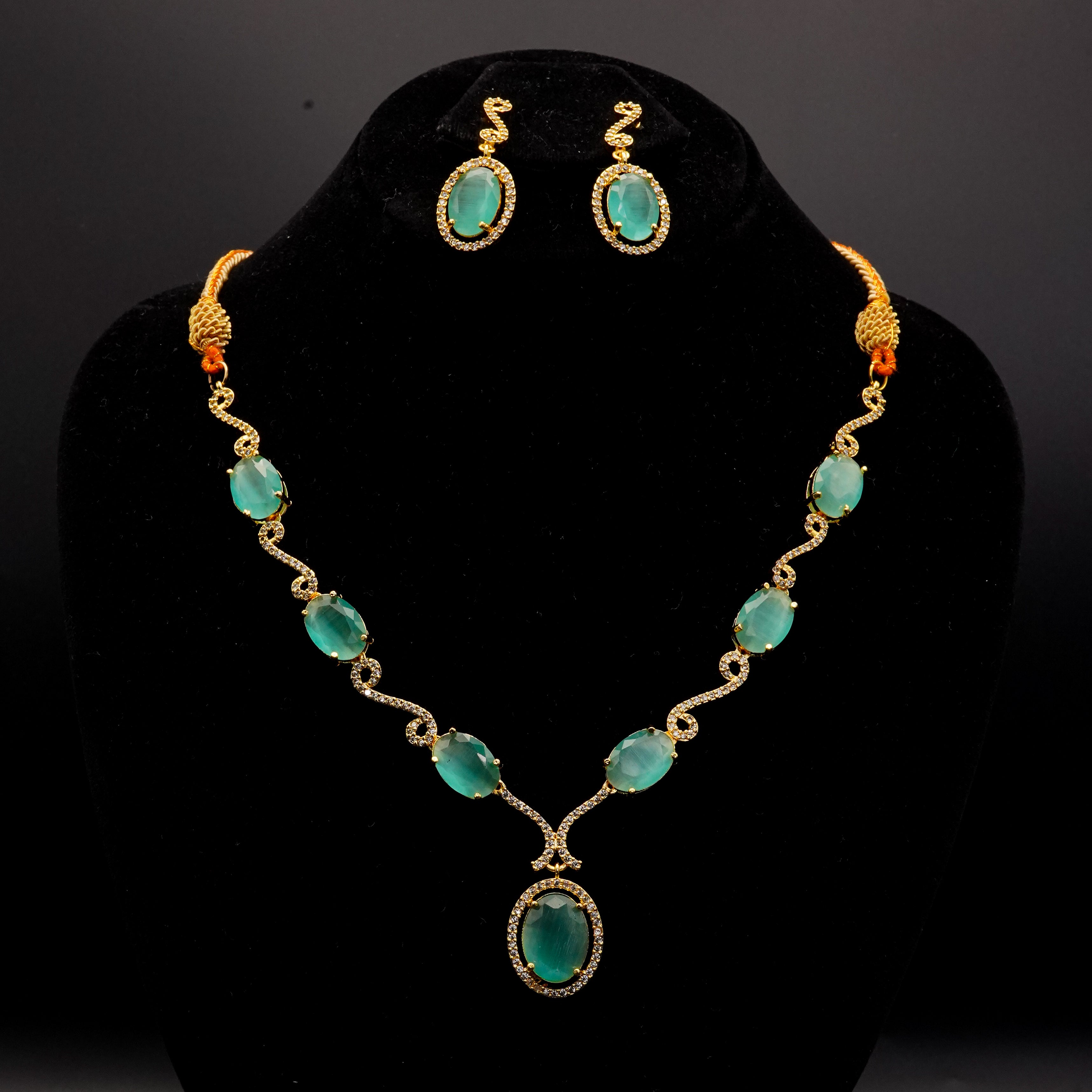 Stone Pendant with Earrings Set LS-15