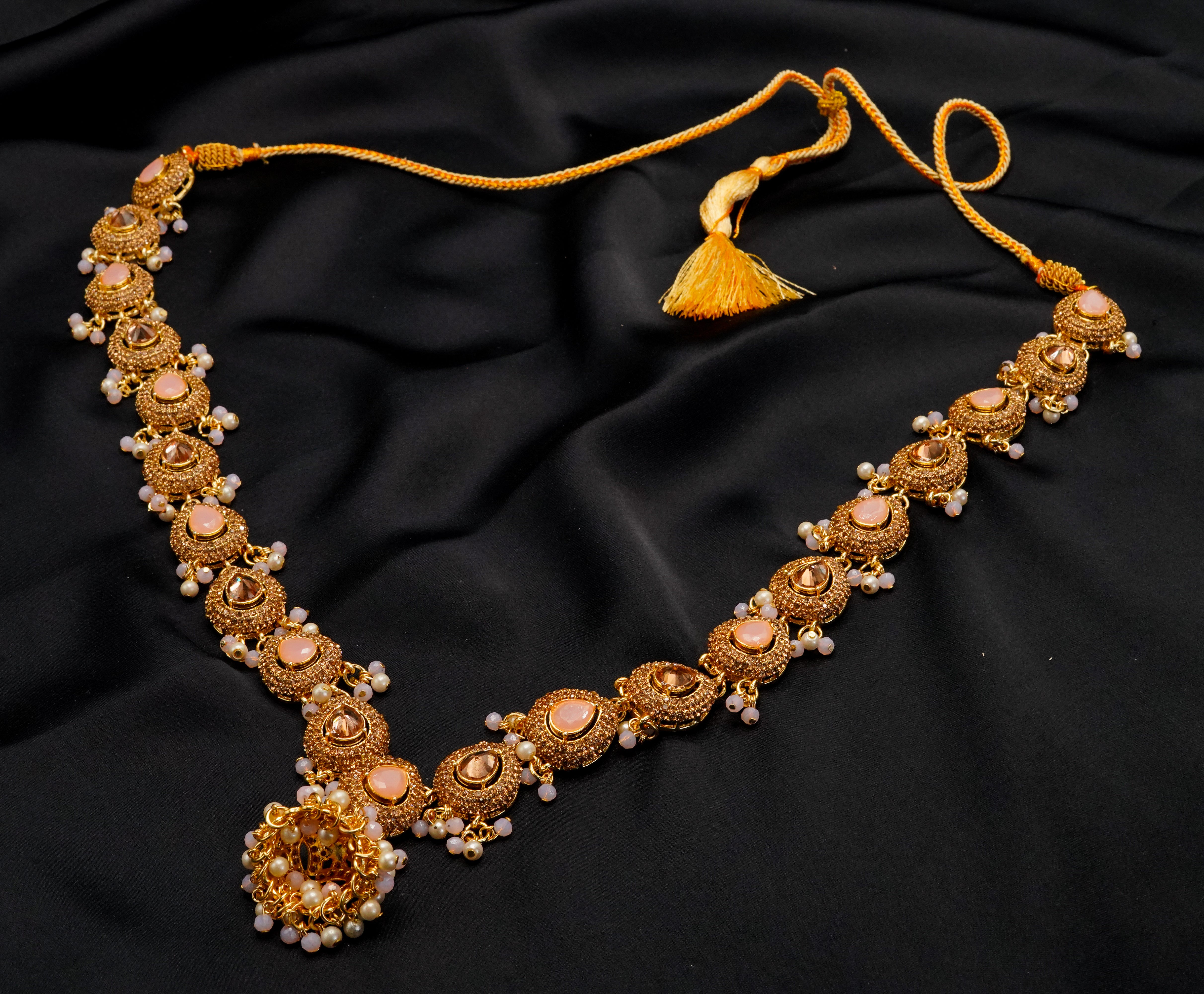 Golden with Multiple Stone Jewellery Set JS-01