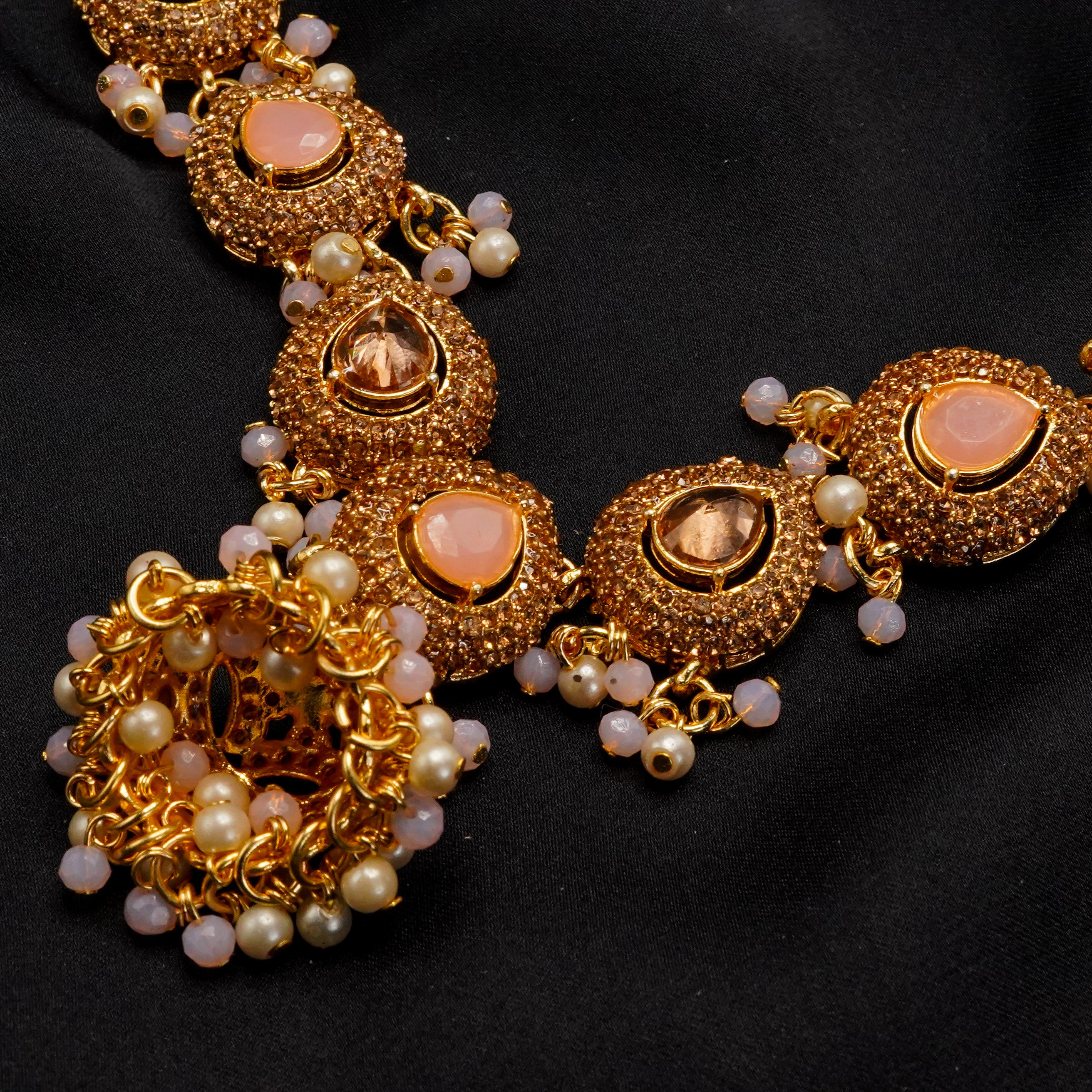 Golden with Multiple Stone Jewellery Set JS-01