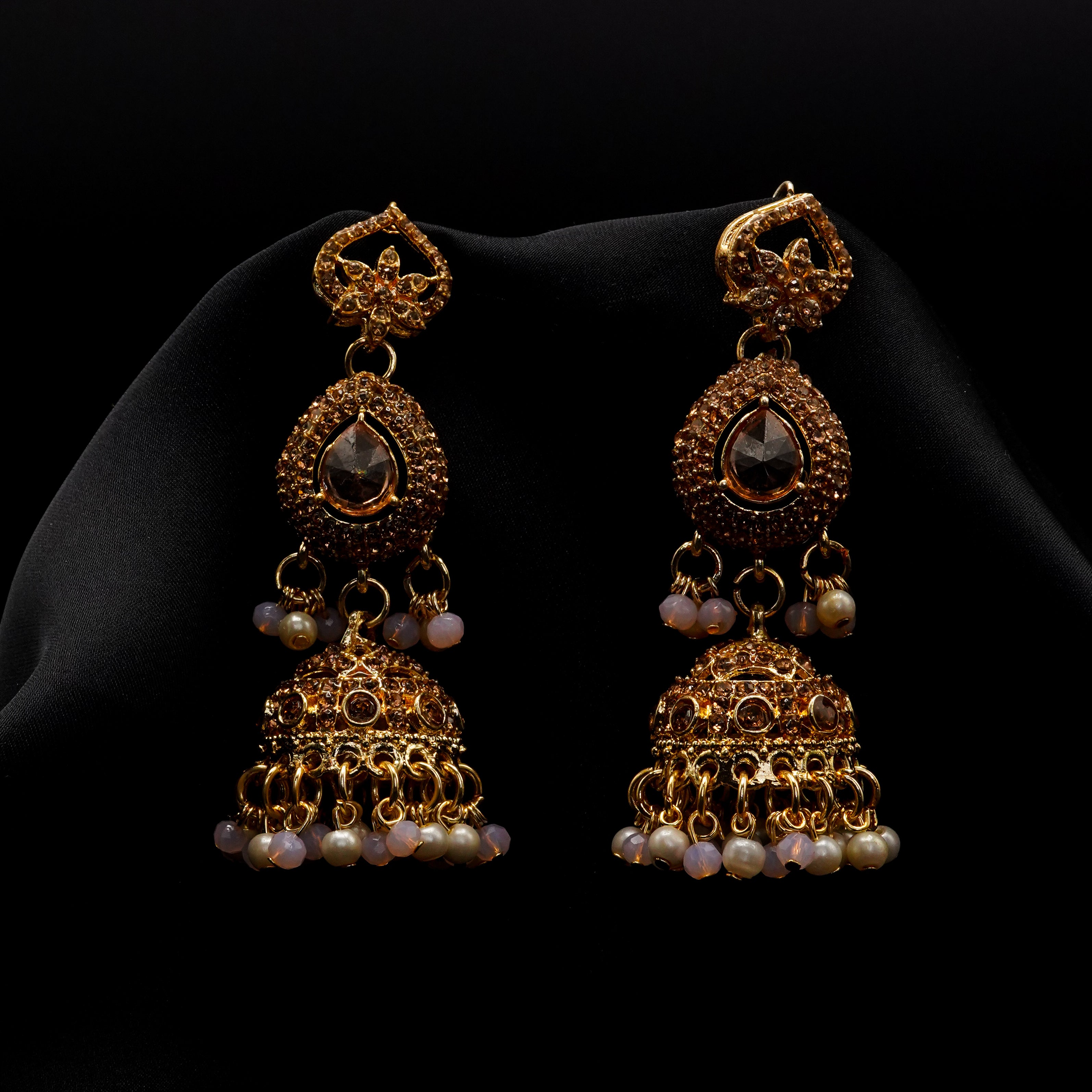 Golden with Multiple Stone Jewellery Set JS-01