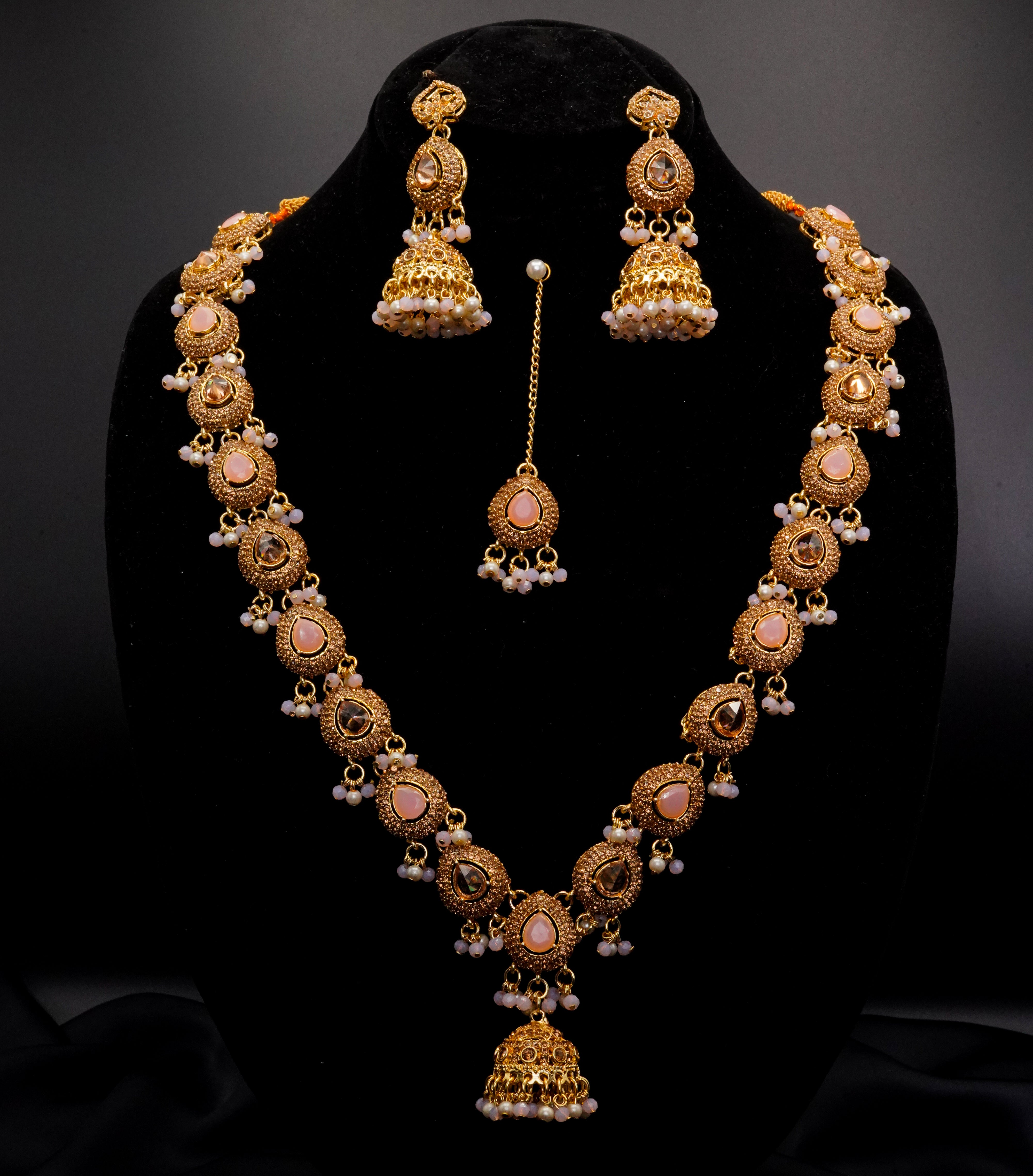 Golden with Multiple Stone Jewellery Set JS-01