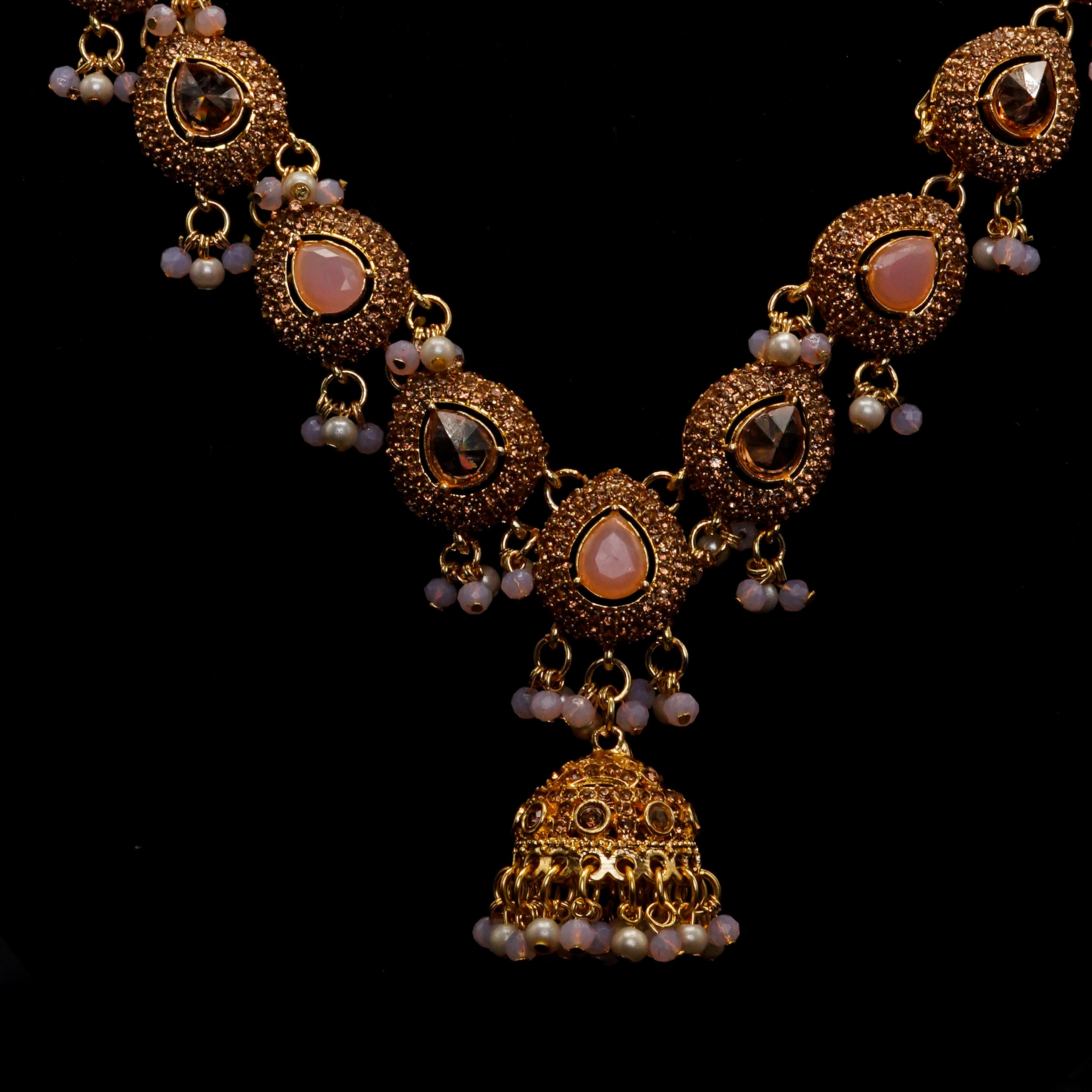 Golden with Multiple Stone Jewellery Set JS-01