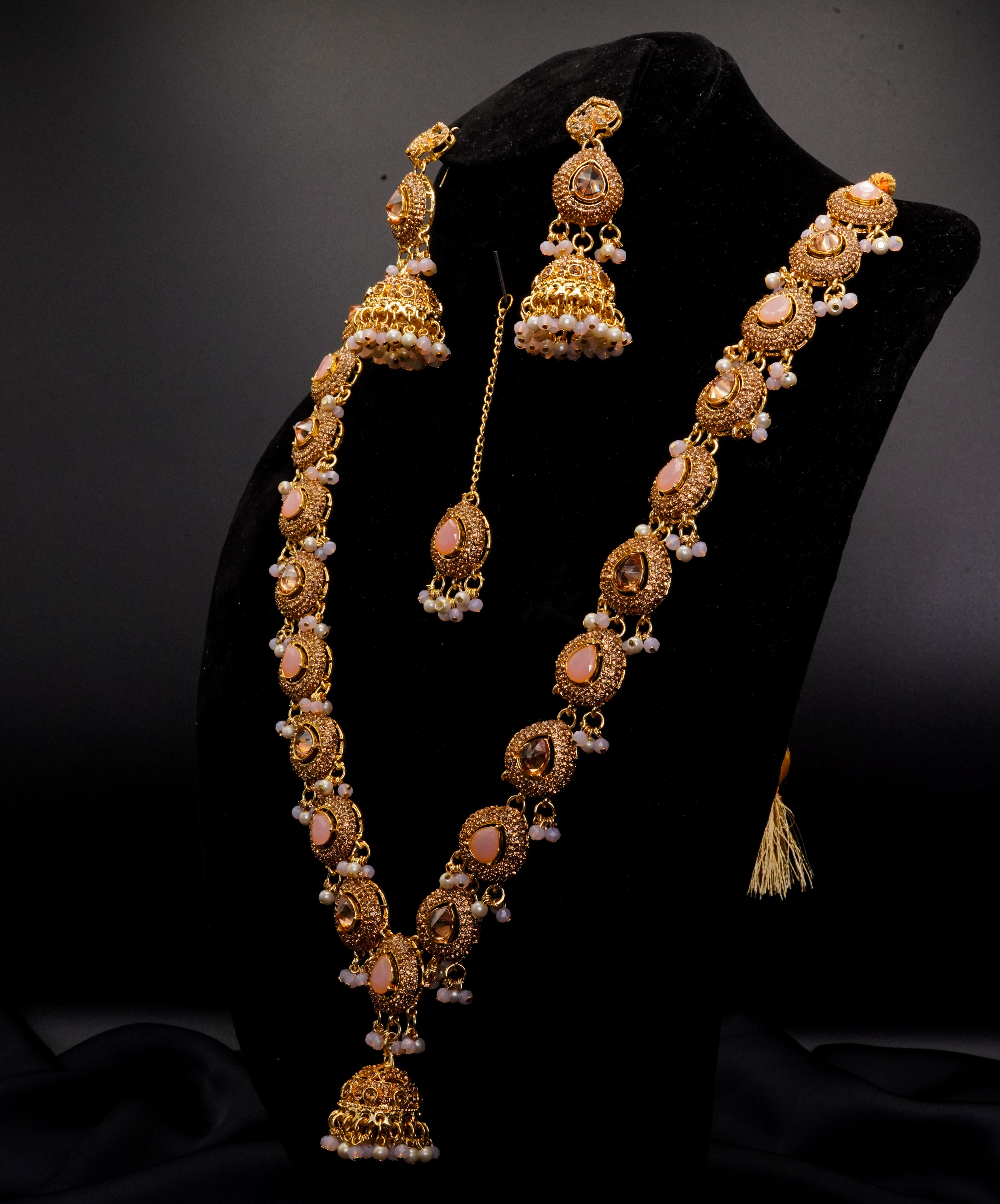 Golden with Multiple Stone Jewellery Set JS-01