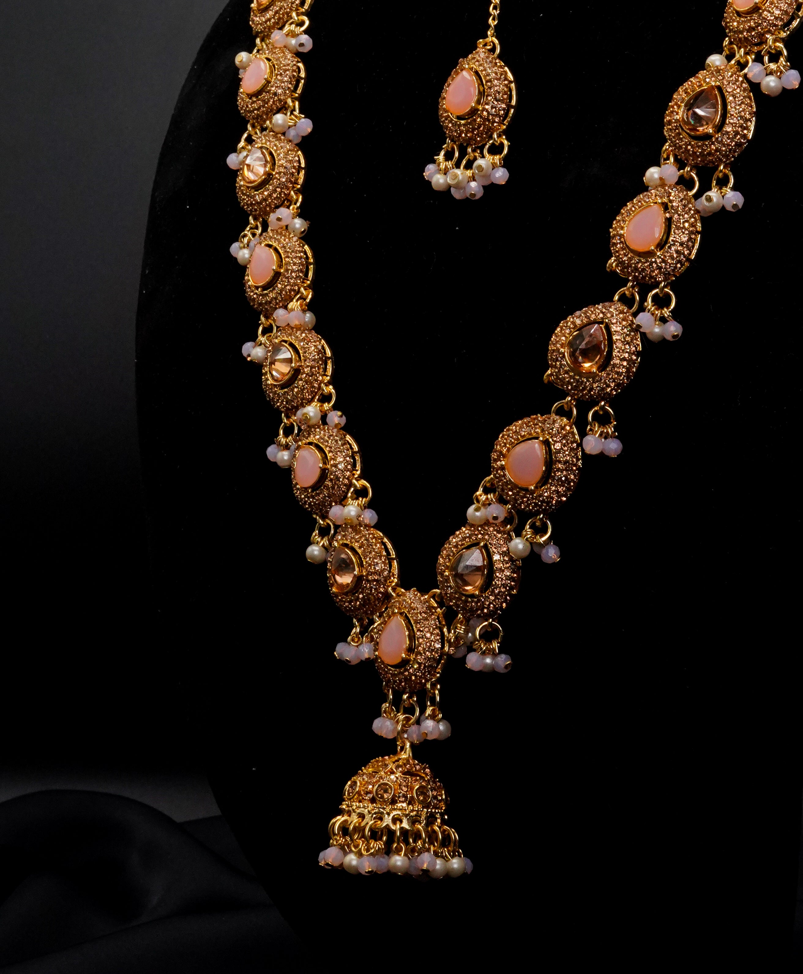 Golden with Multiple Stone Jewellery Set JS-01