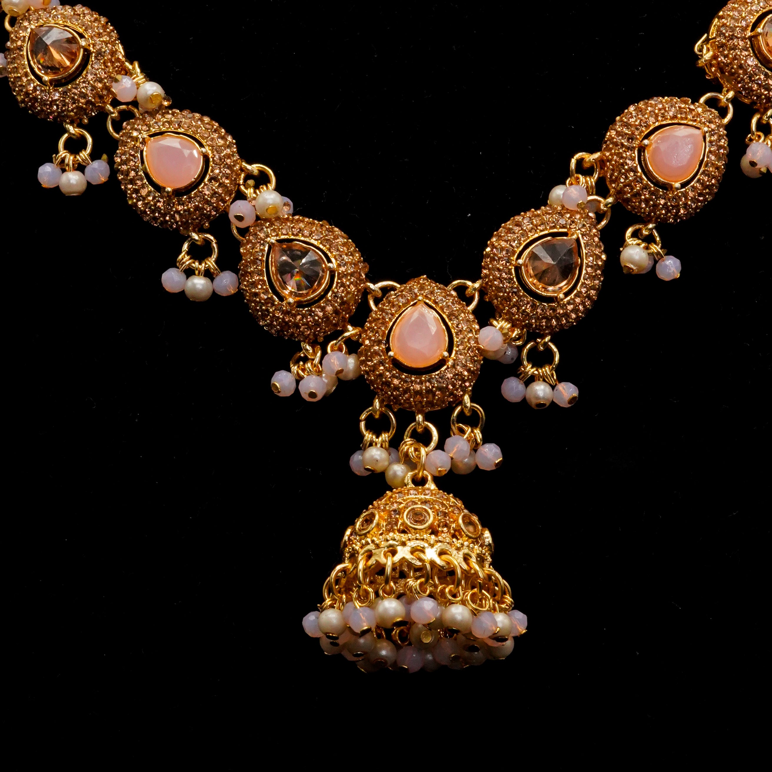 Golden with Multiple Stone Jewellery Set JS-01