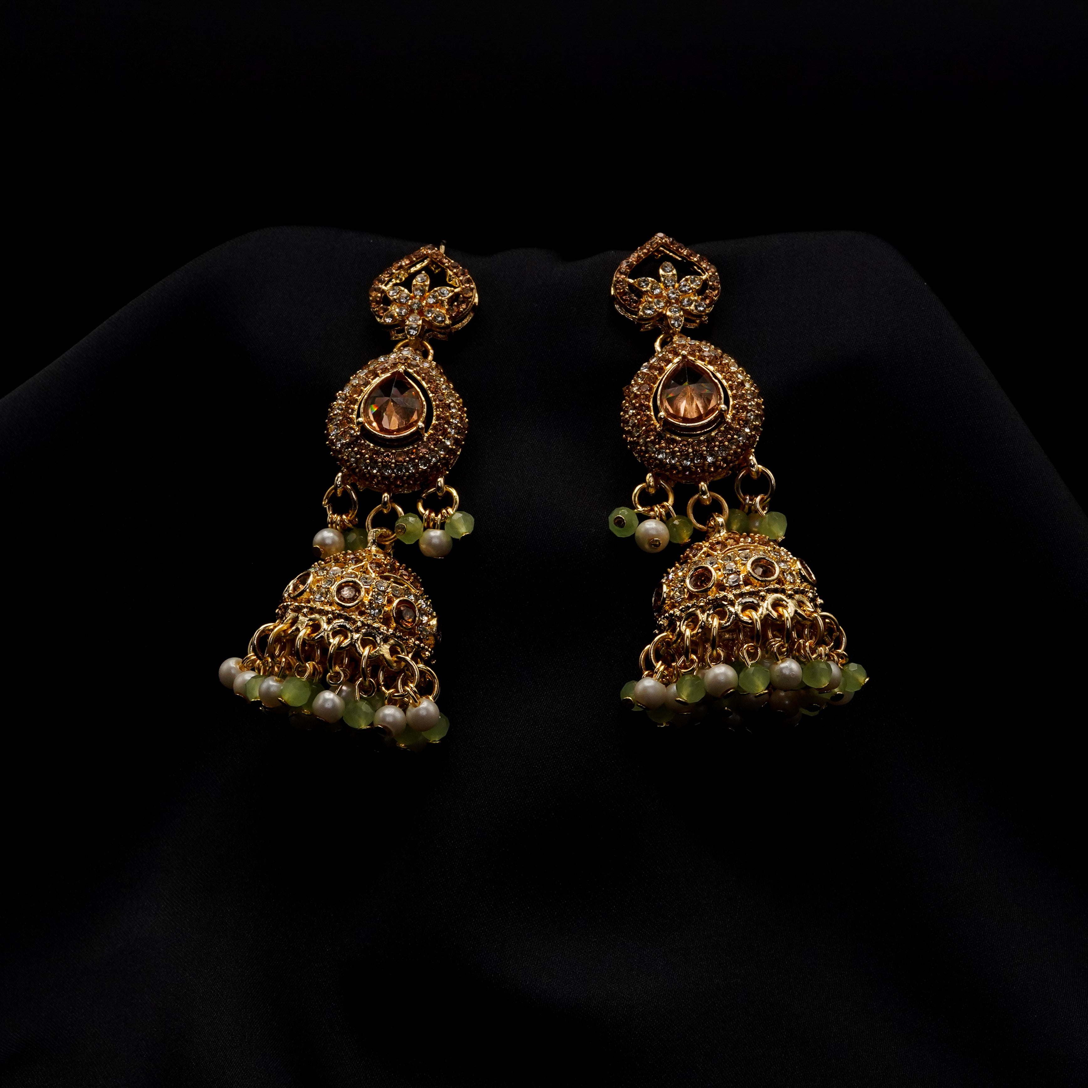 Golden with Multiple Stone Jewellery Set JS-01