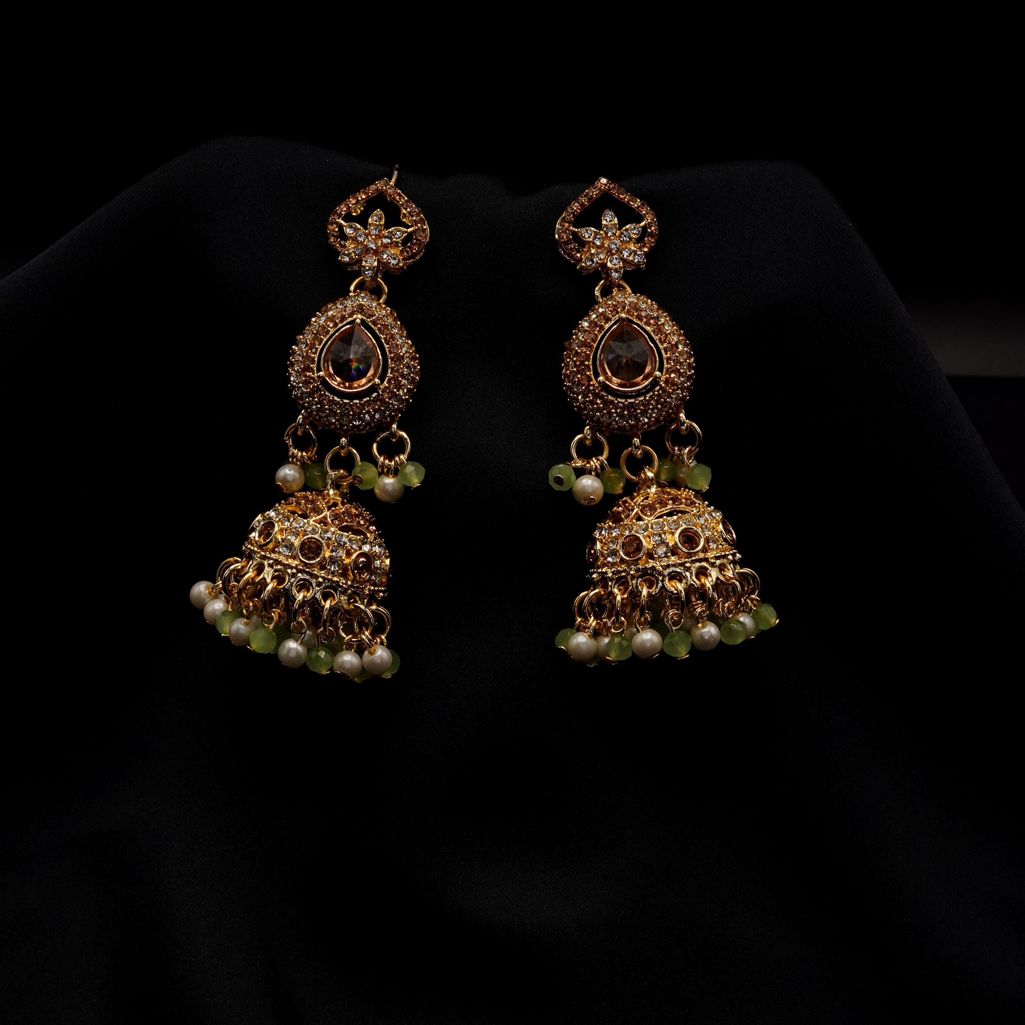 Golden with Multiple Stone Jewellery Set JS-01