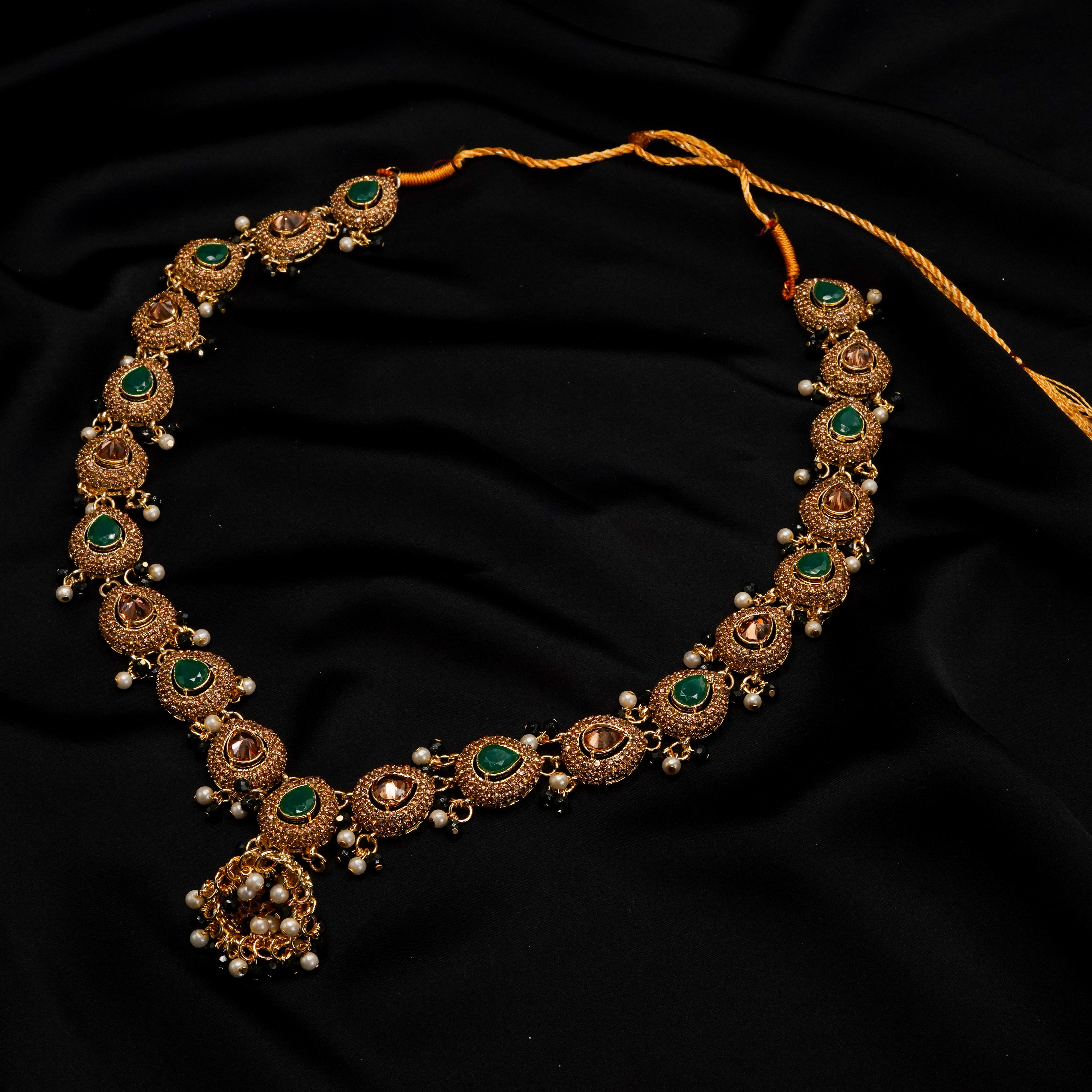 Golden with Multiple Stone Jewellery Set JS-01