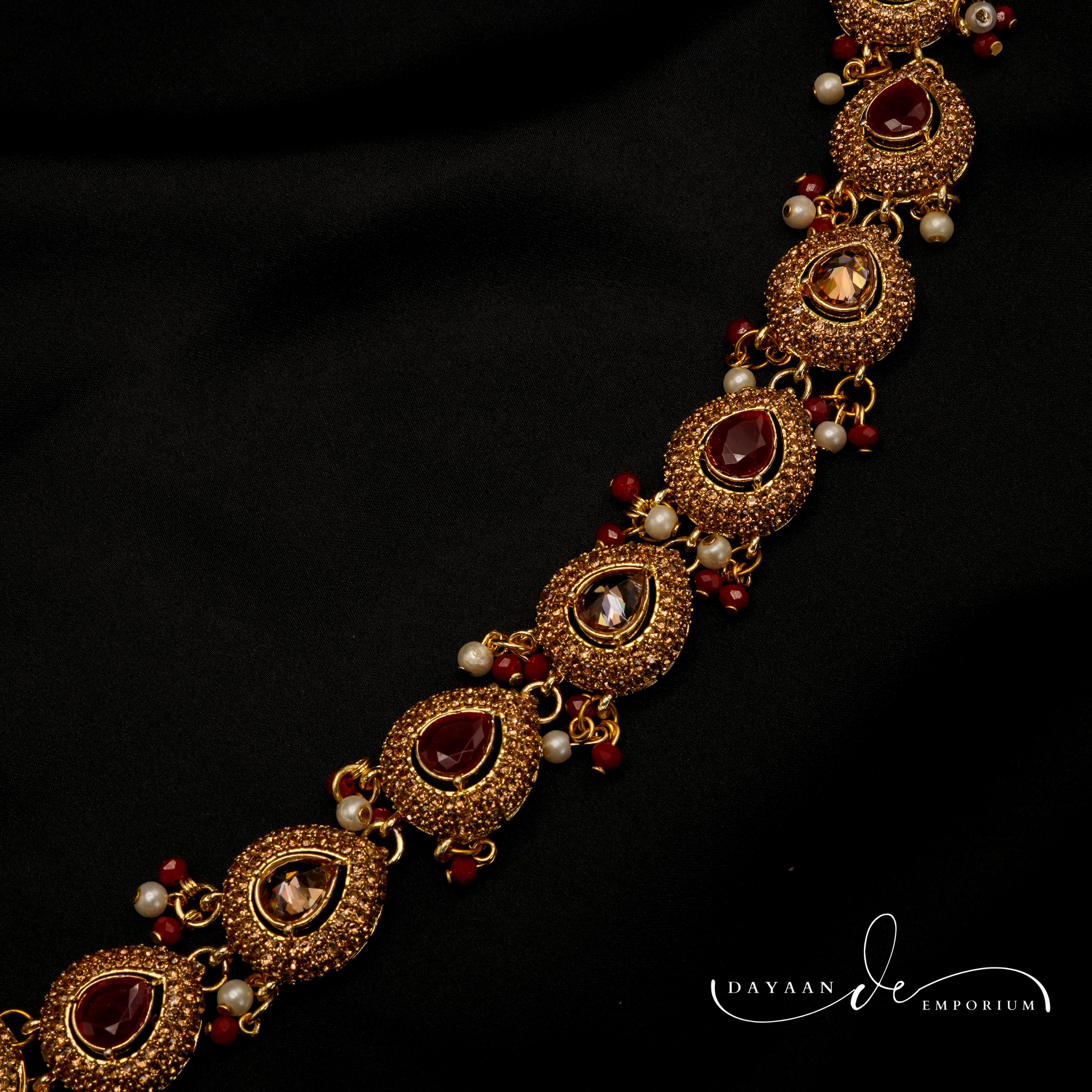 Golden with Multiple Stone Jewellery Set JS-01