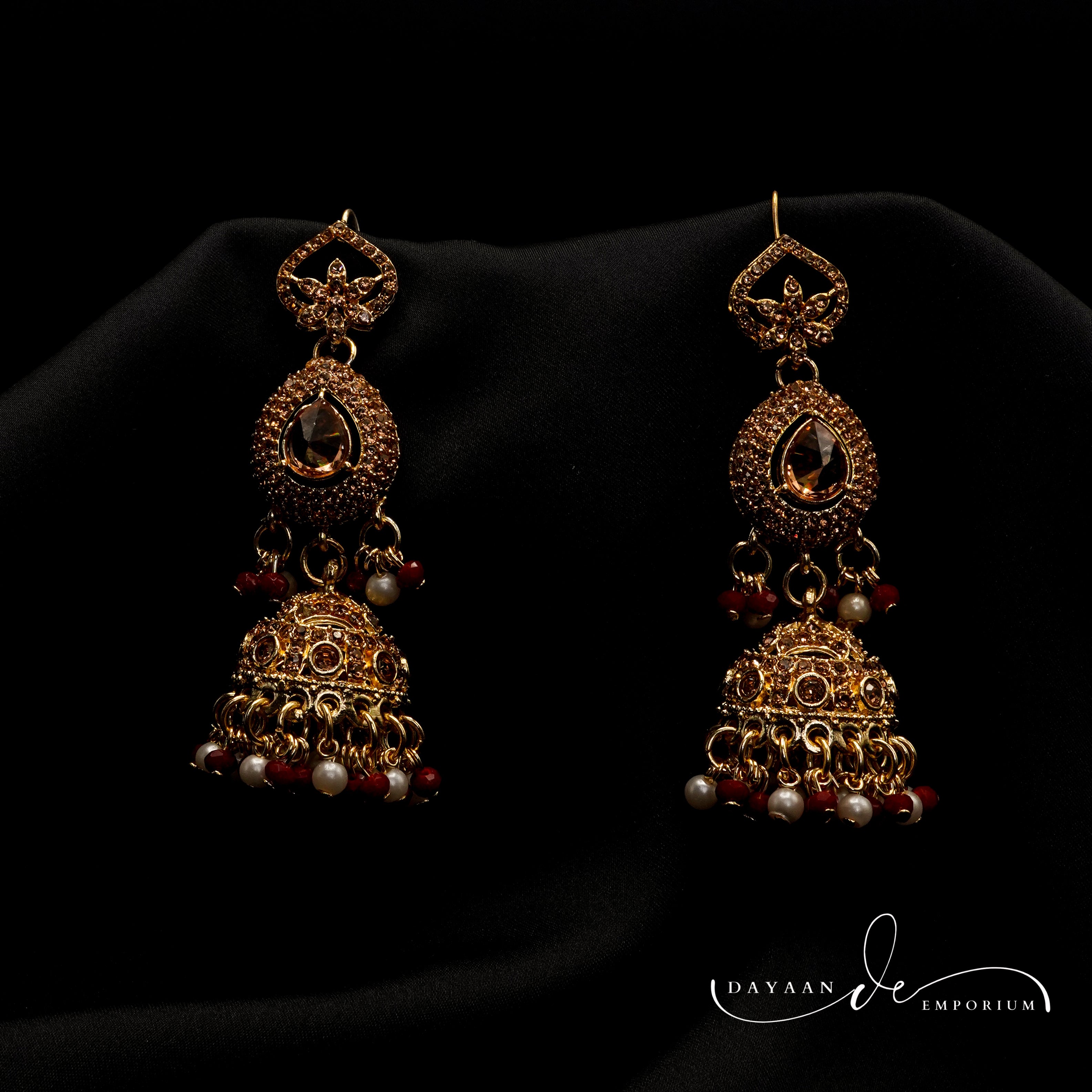 Golden with Multiple Stone Jewellery Set JS-01