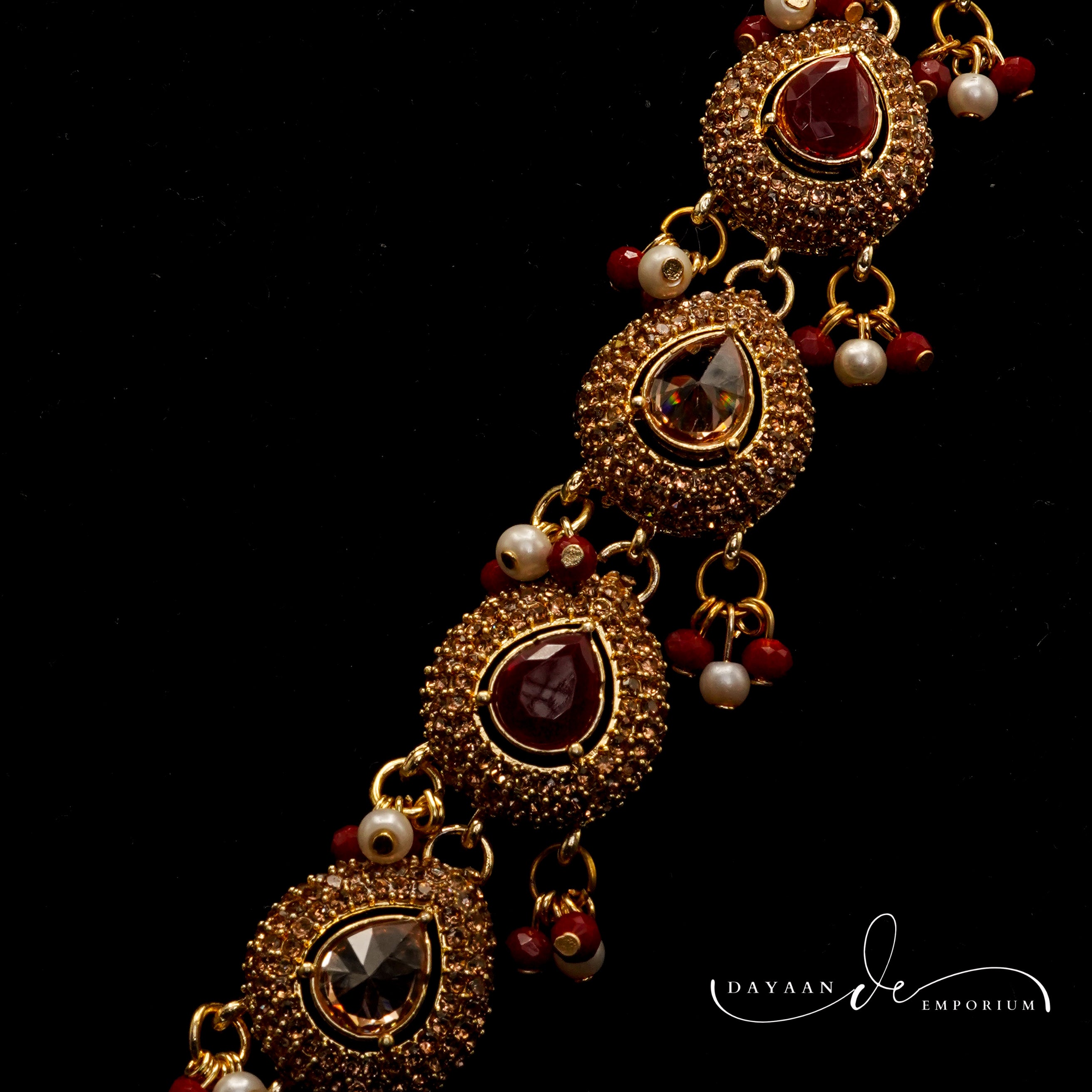 Golden with Multiple Stone Jewellery Set JS-01