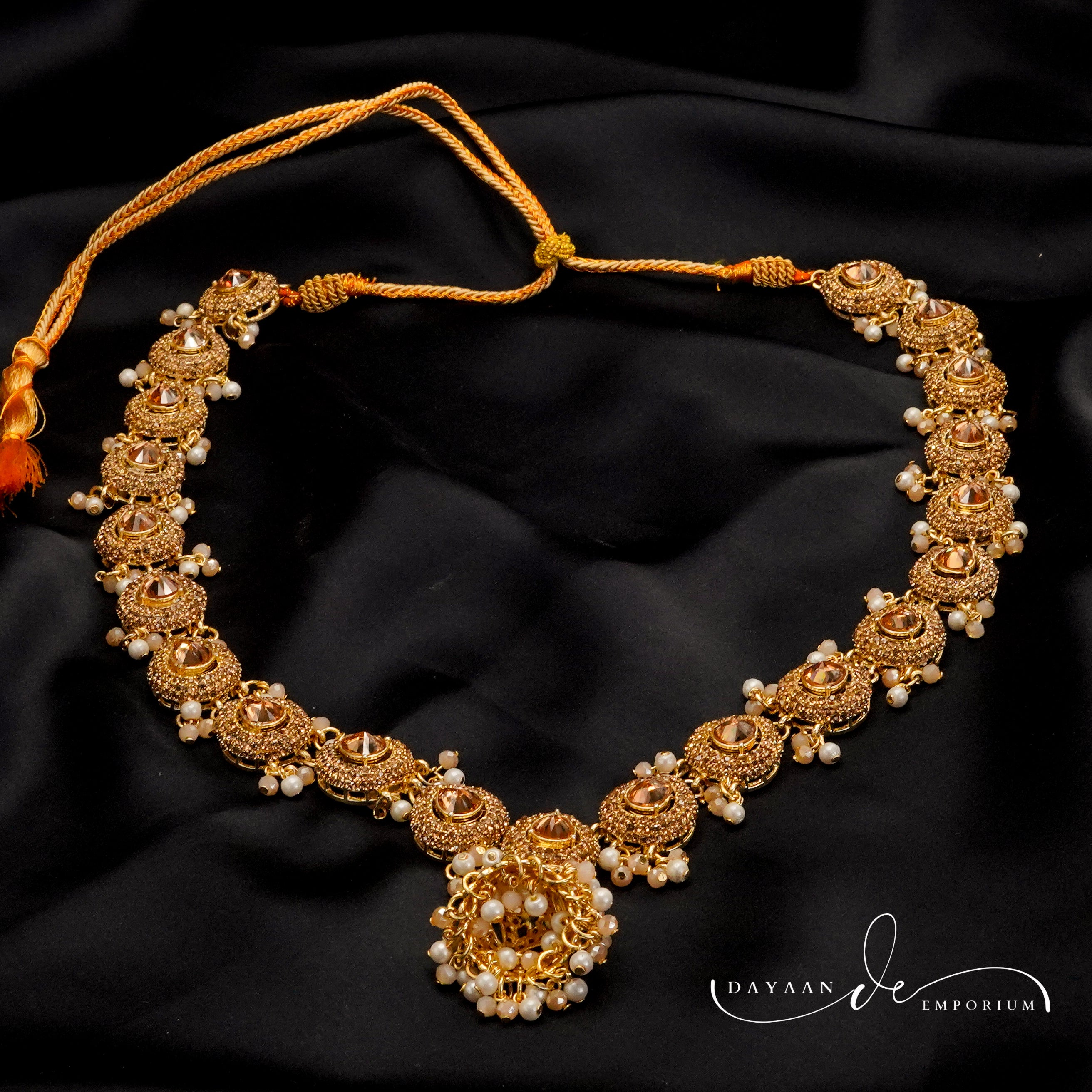 Golden with Multiple Stone Jewellery Set JS-01