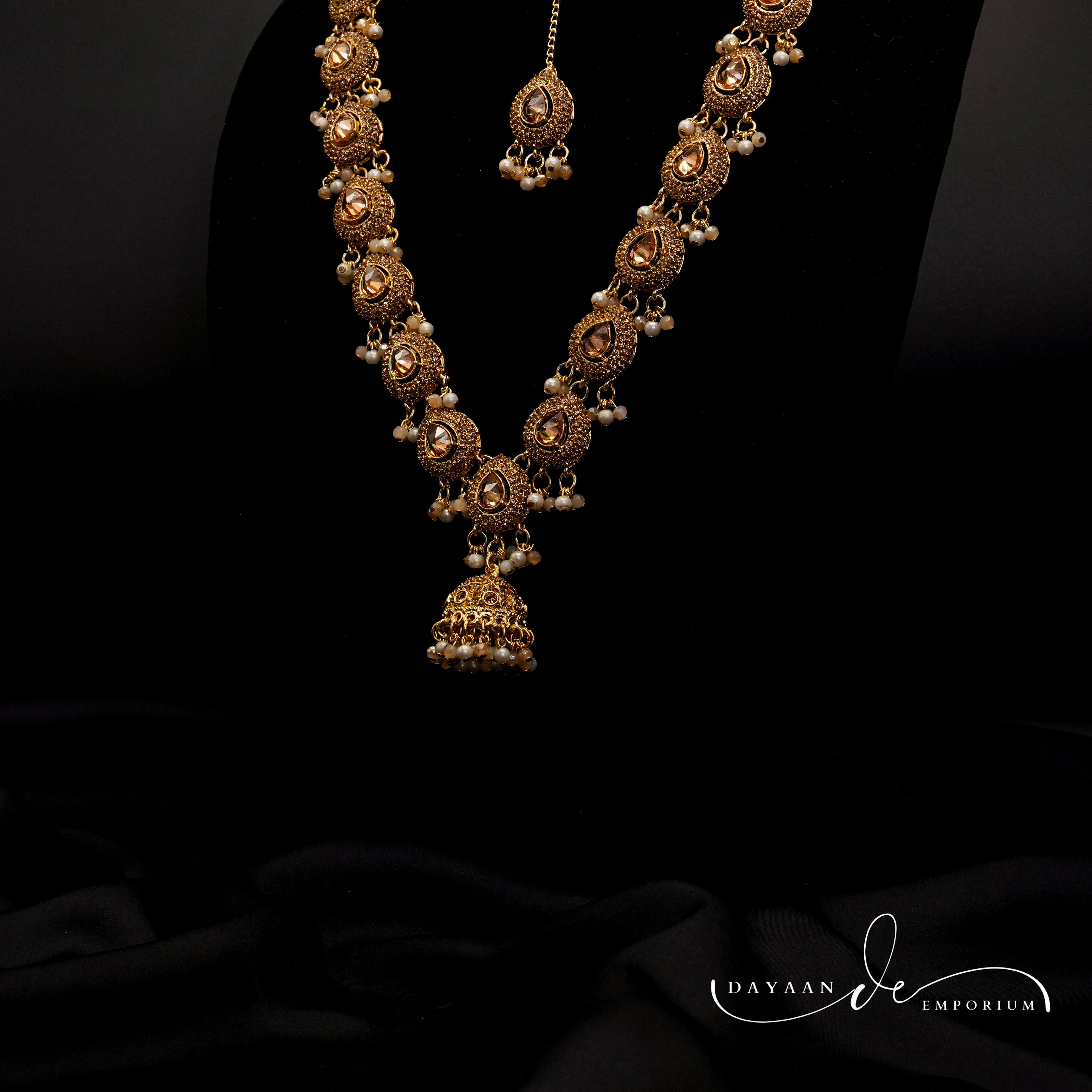 Golden with Multiple Stone Jewellery Set JS-01