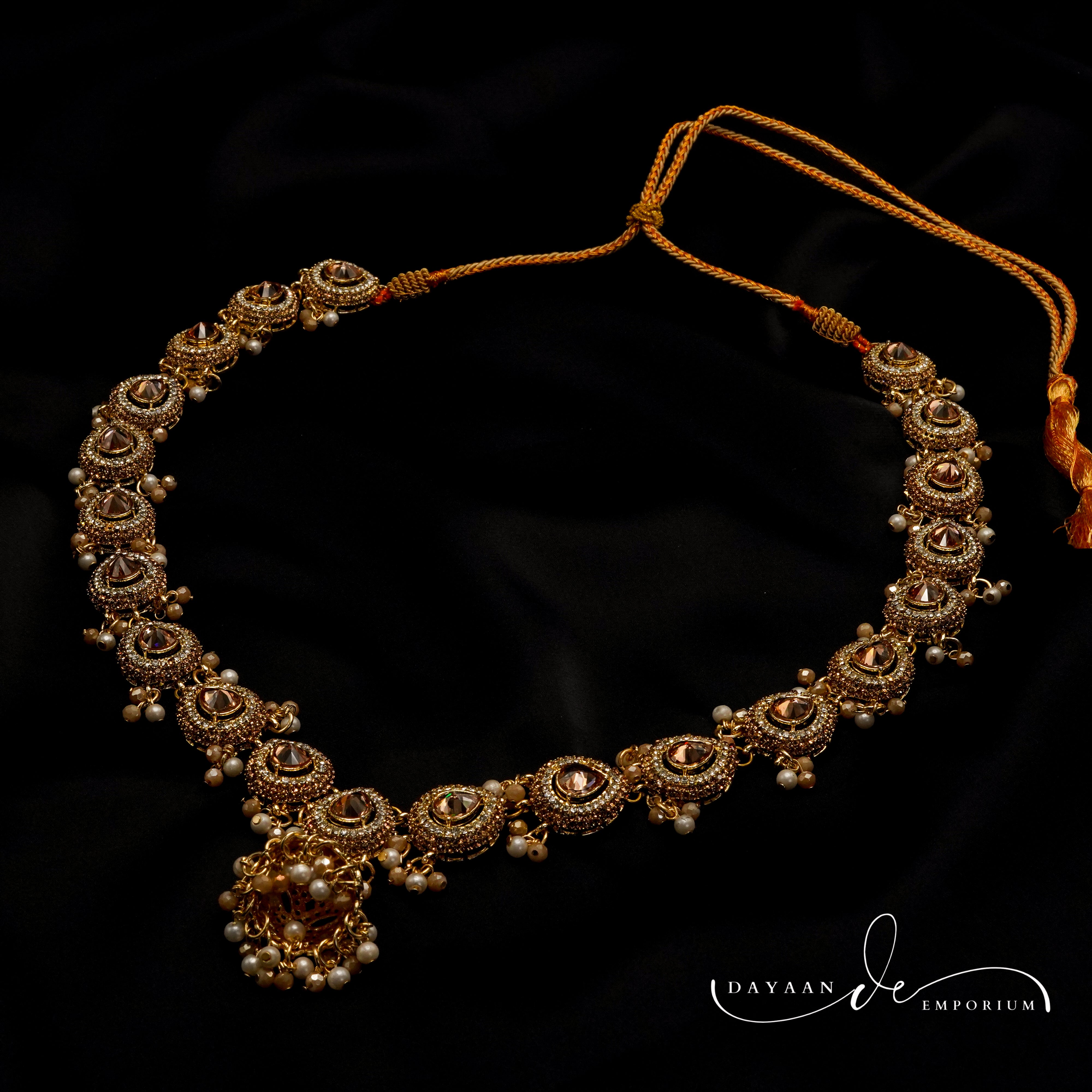 Golden with Multiple Stone Jewellery Set JS-01