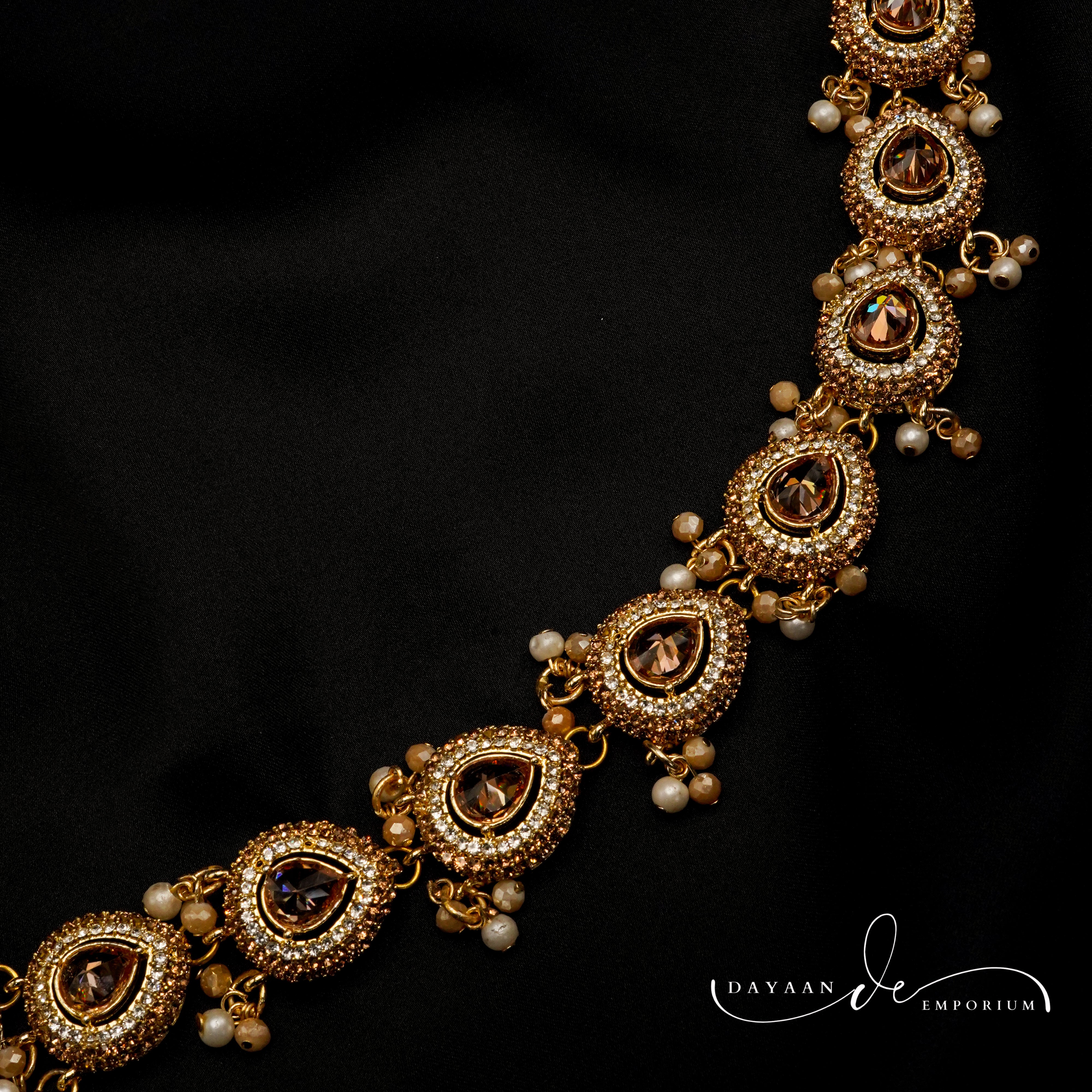 Golden with Multiple Stone Jewellery Set JS-01