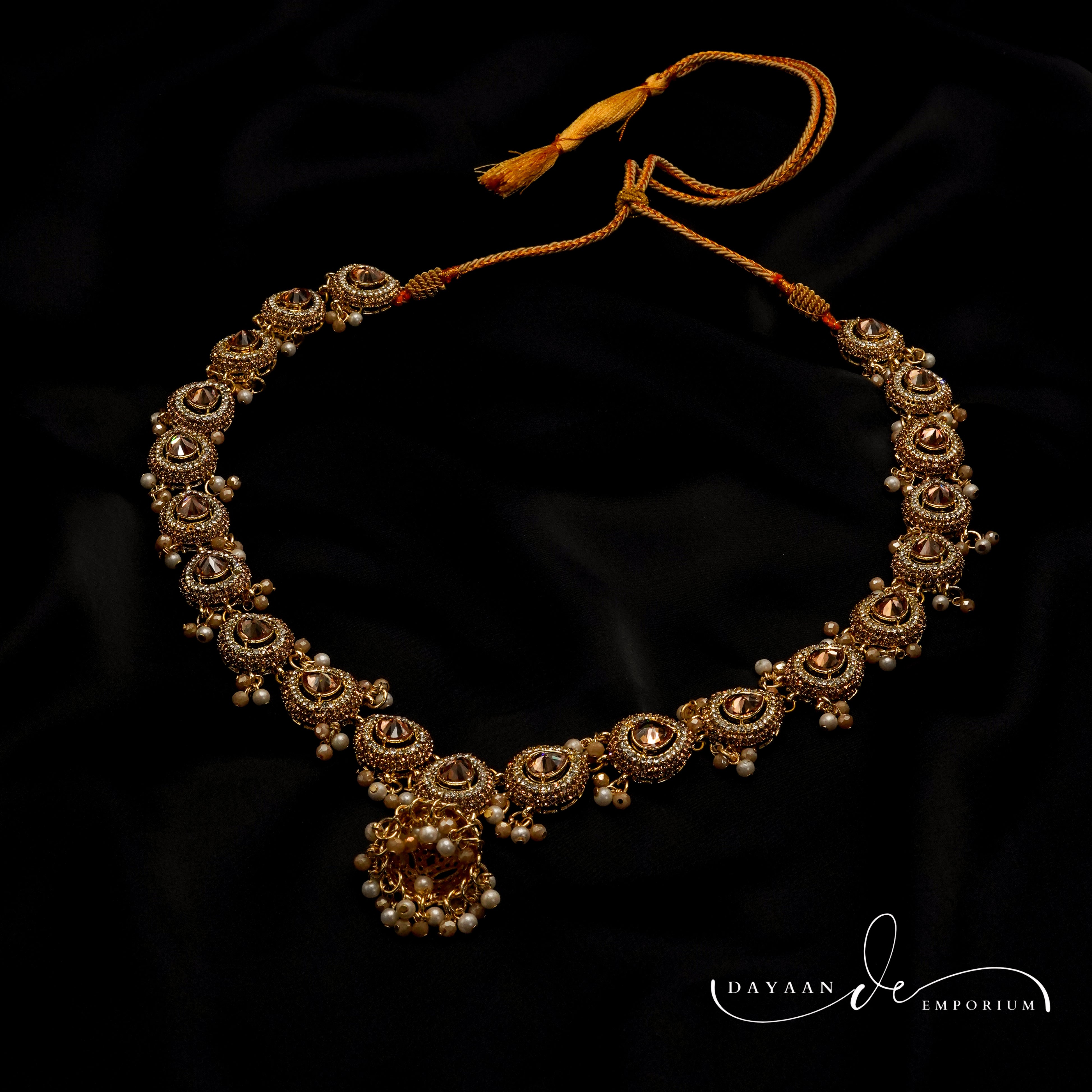 Golden with Multiple Stone Jewellery Set JS-01