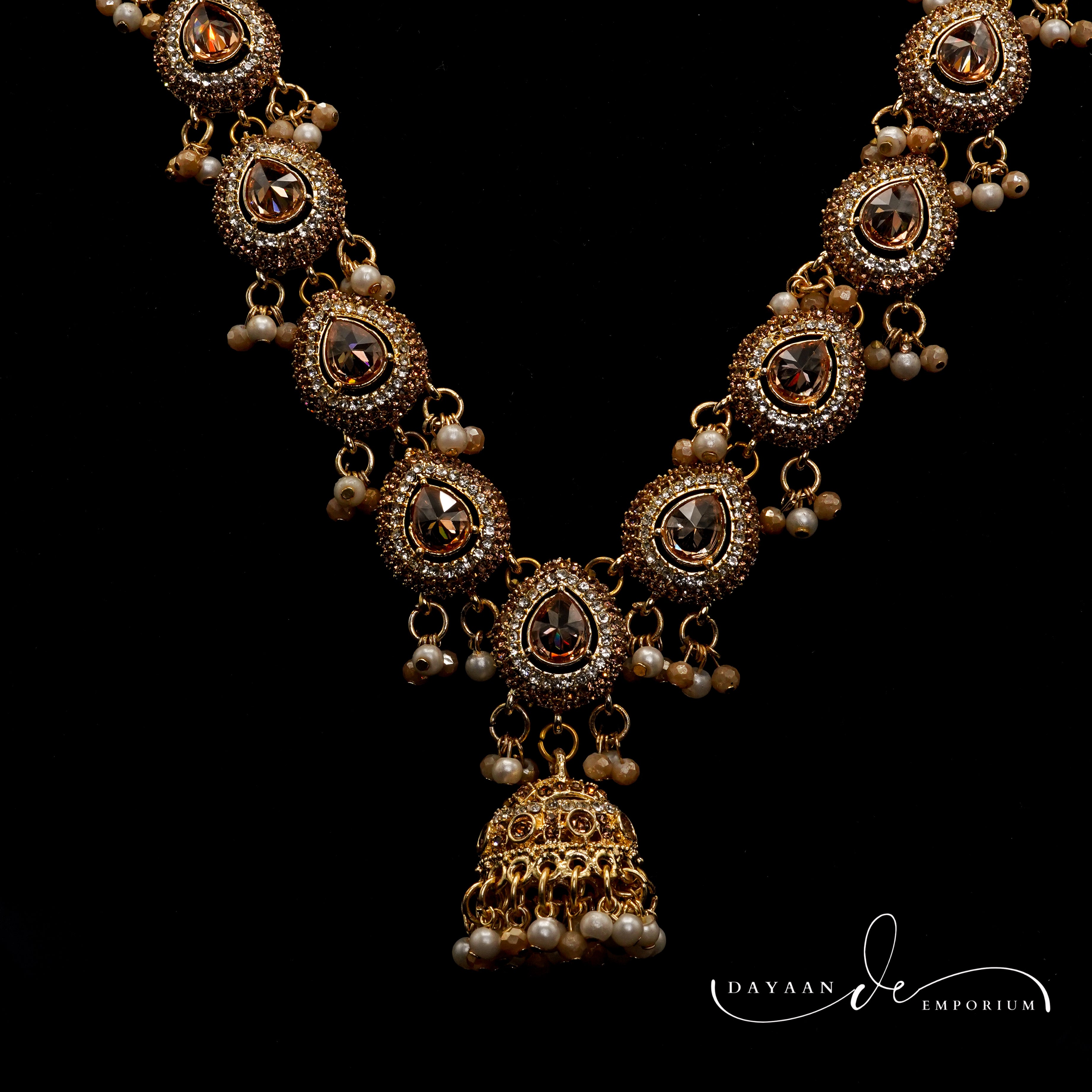 Golden with Multiple Stone Jewellery Set JS-01