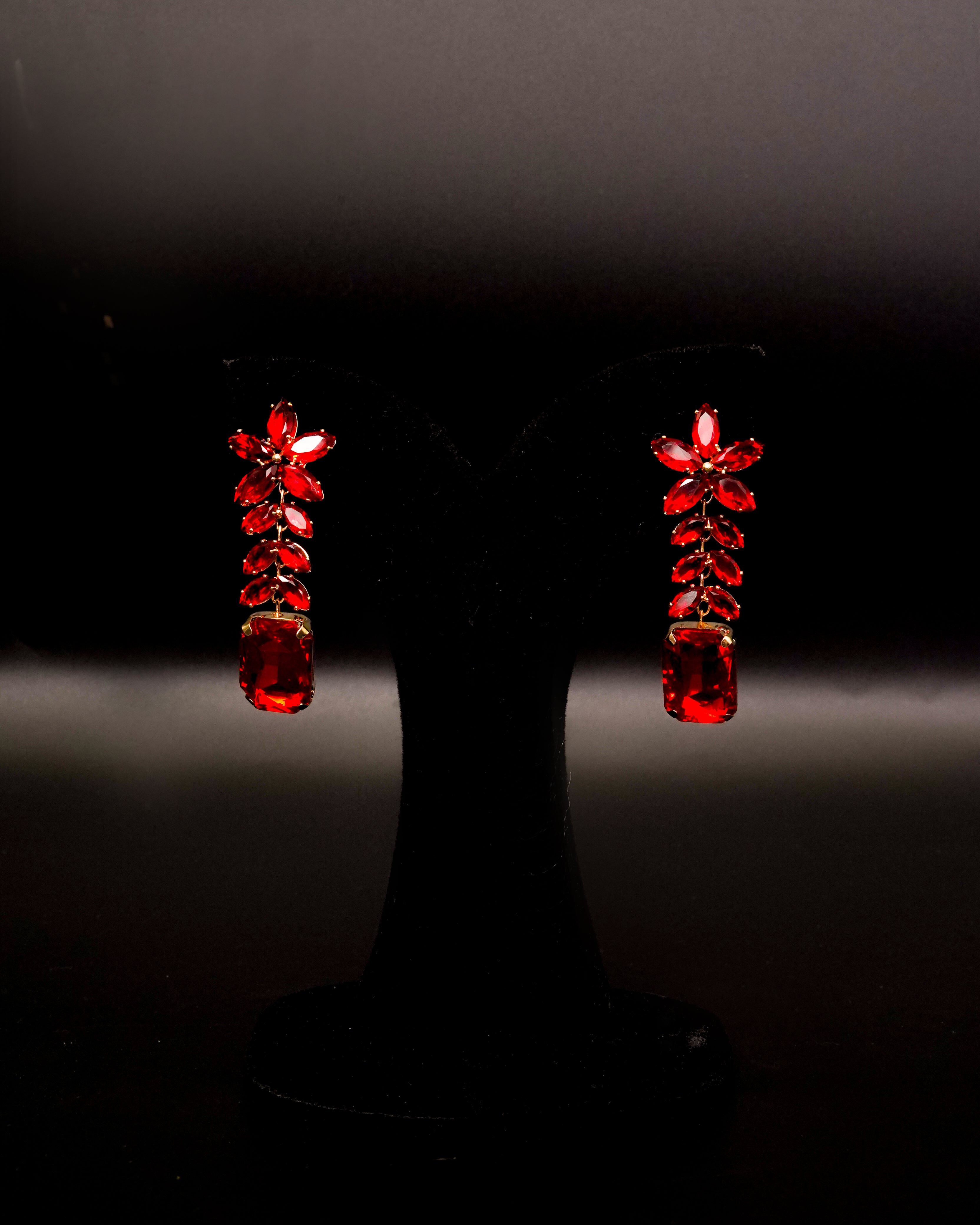 Luxury Crystal Leaves Design Earrings E-11