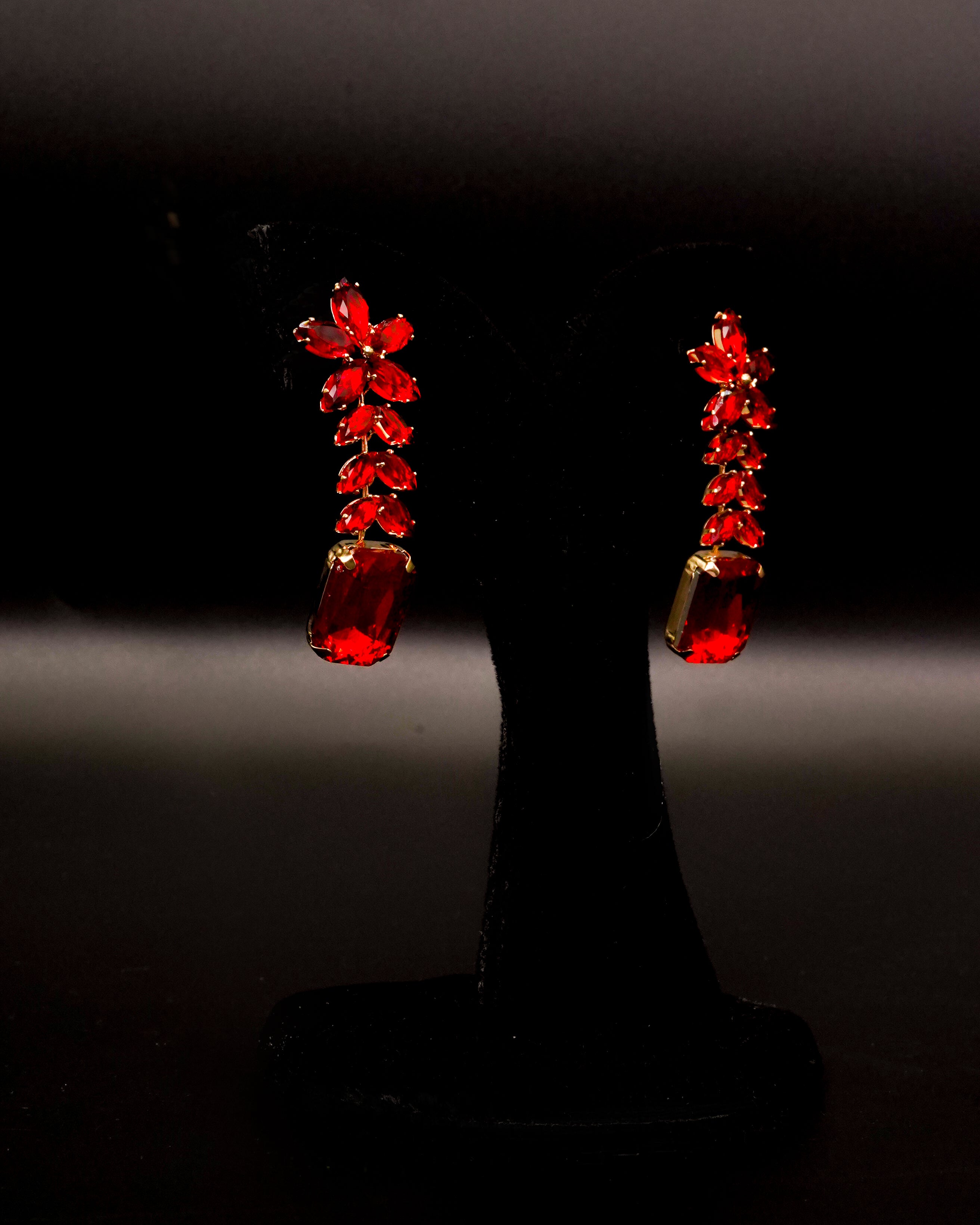 Luxury Crystal Leaves Design Earrings E-11