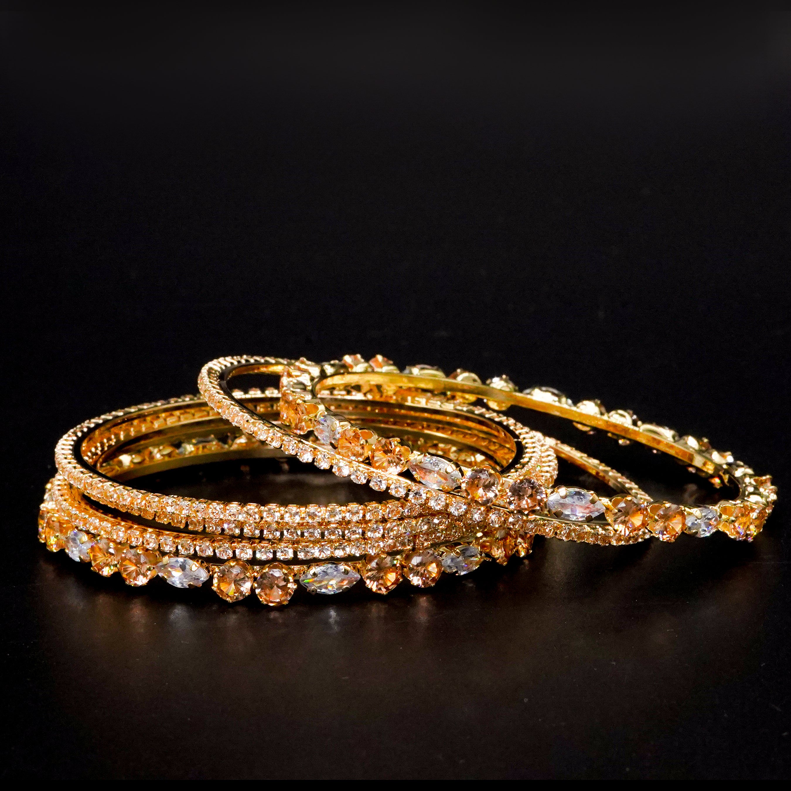 Diamond Cut Bangles 6 Pcs GD-03