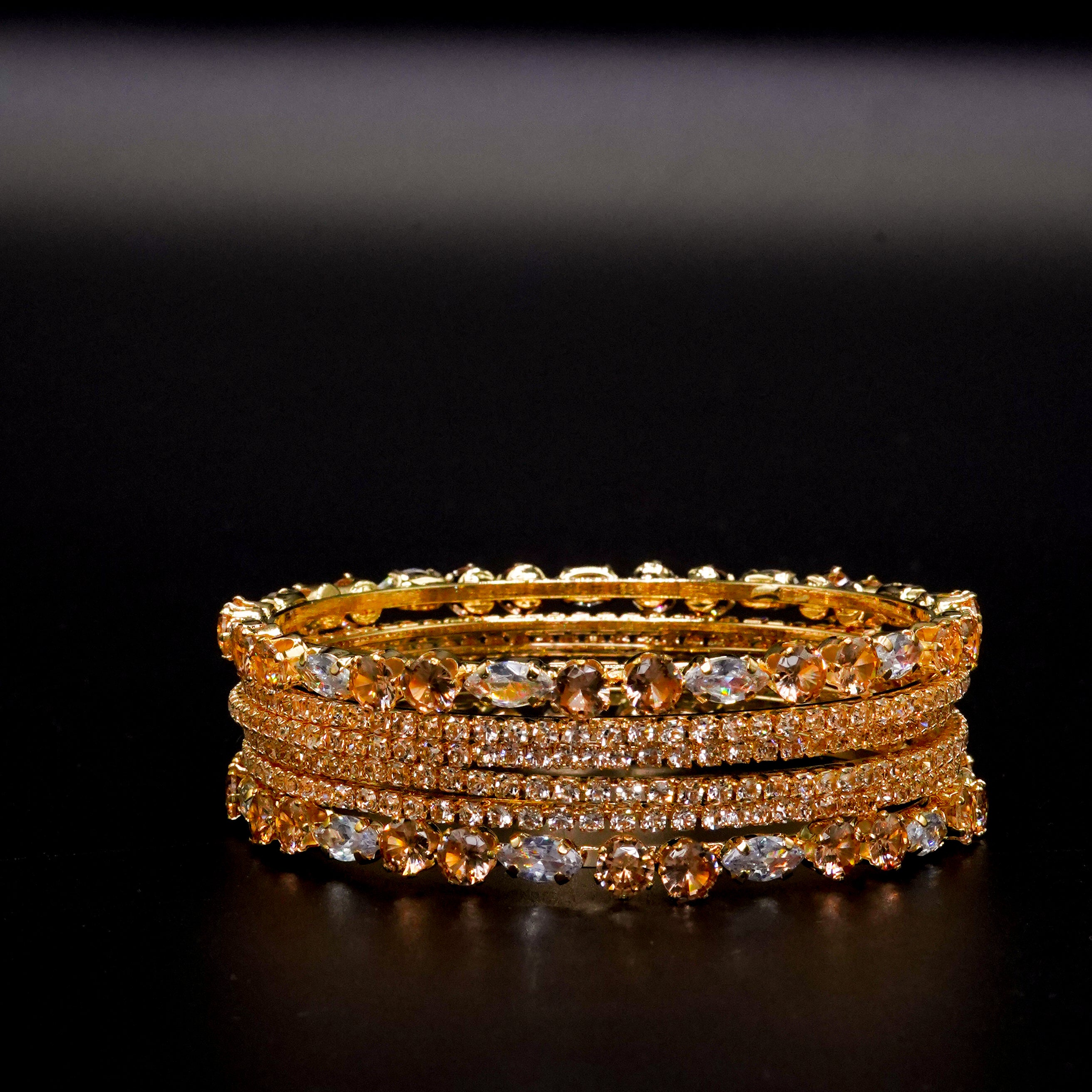 Diamond Cut Bangles 6 Pcs GD-03