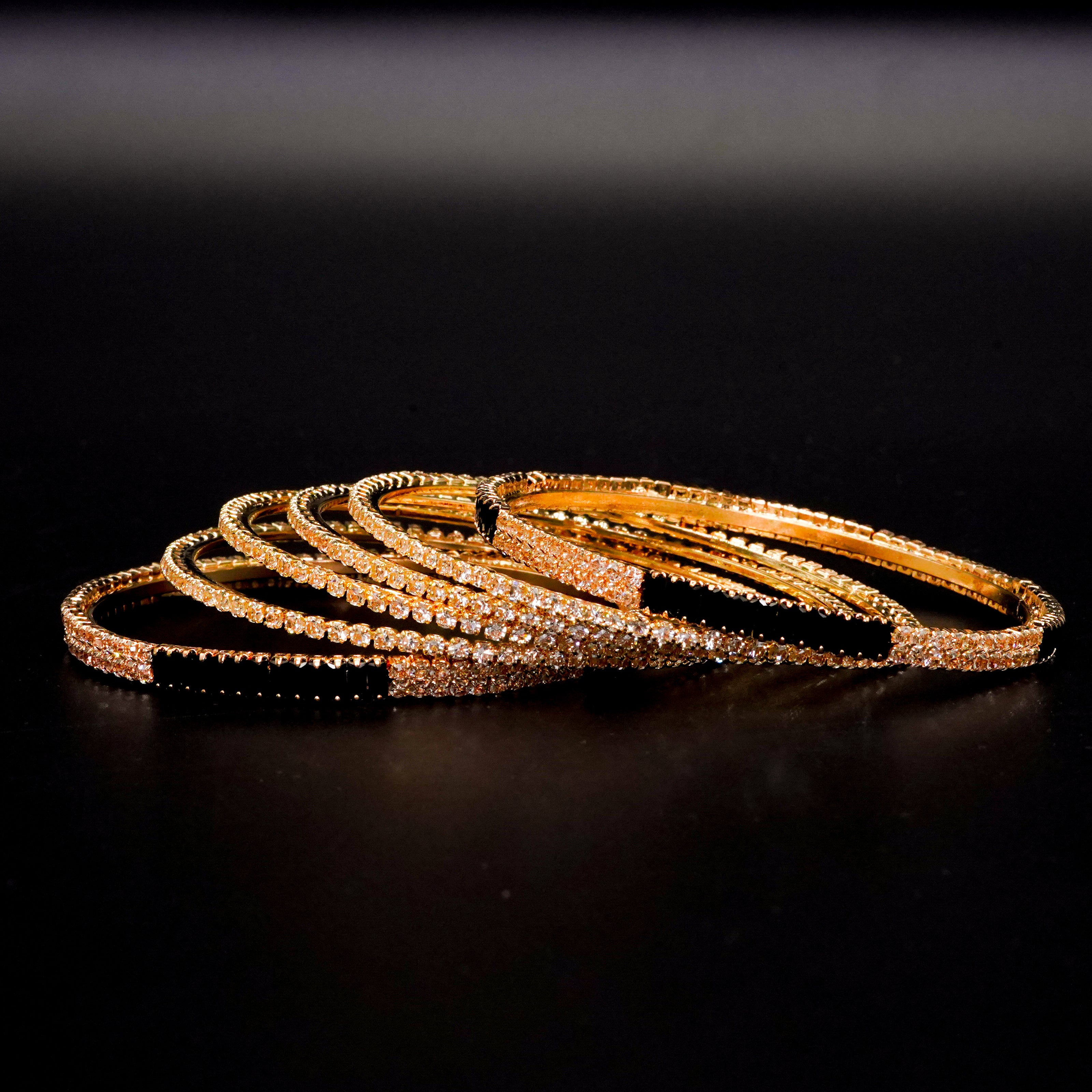 Diamond Cut Bangles 6 Pcs GD-04