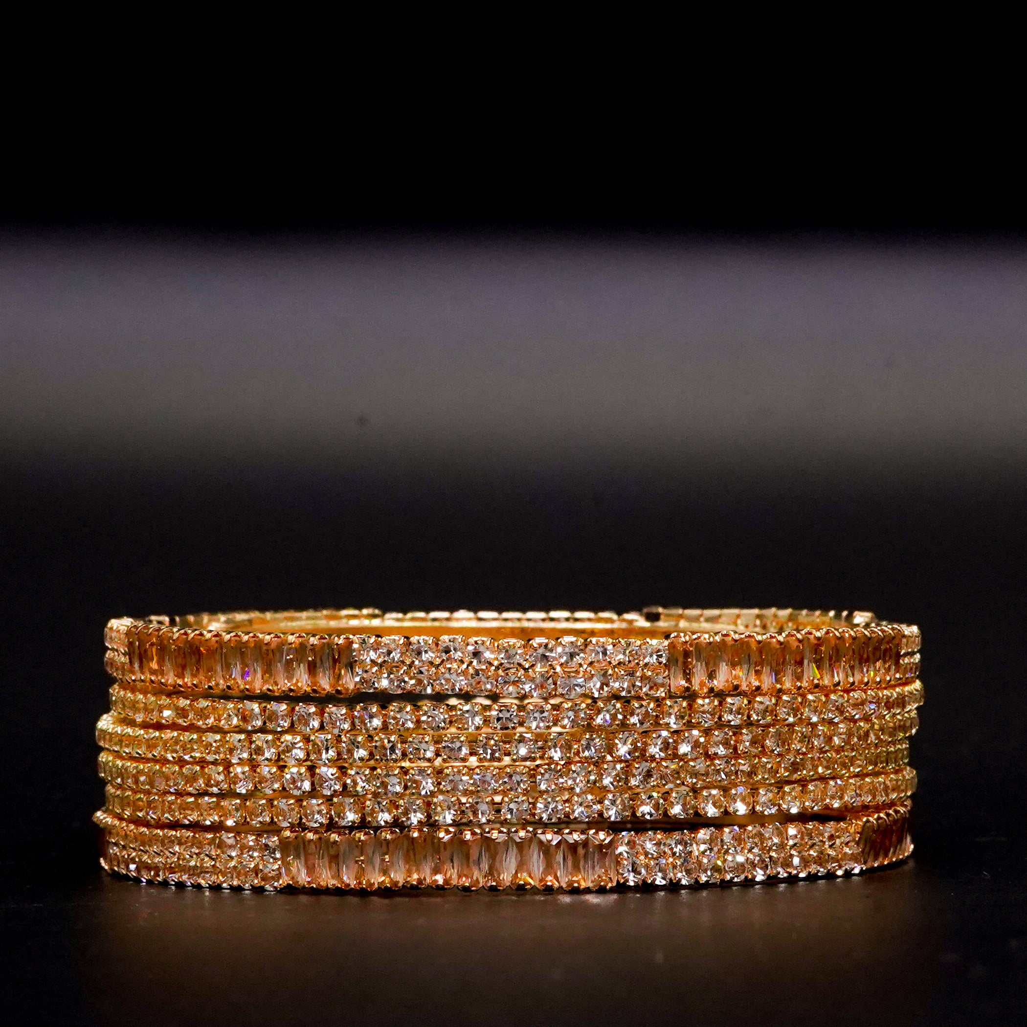 Diamond Cut Bangles 6 Pcs GD-04