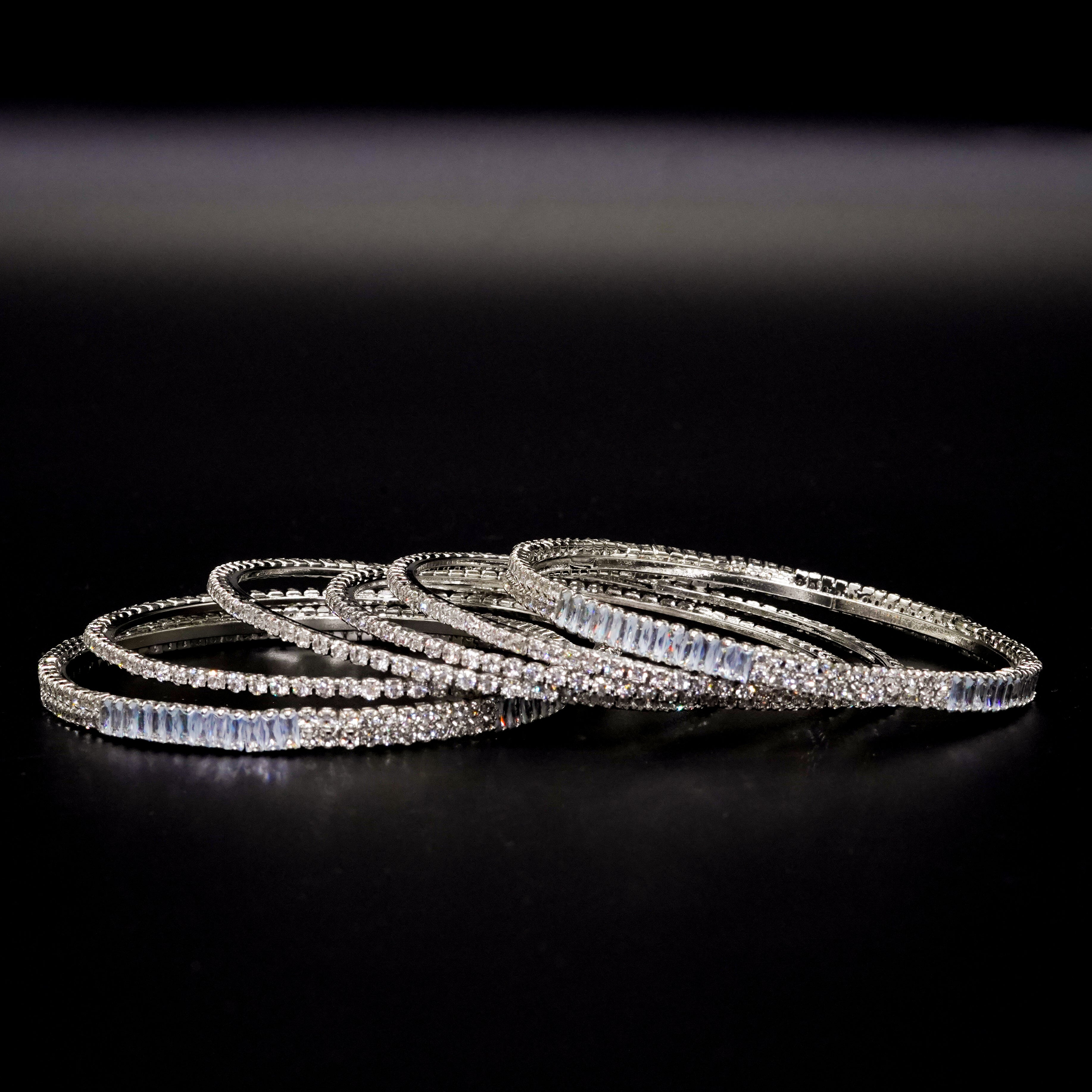 Diamond Cut Bangles 6 Pcs GD-04