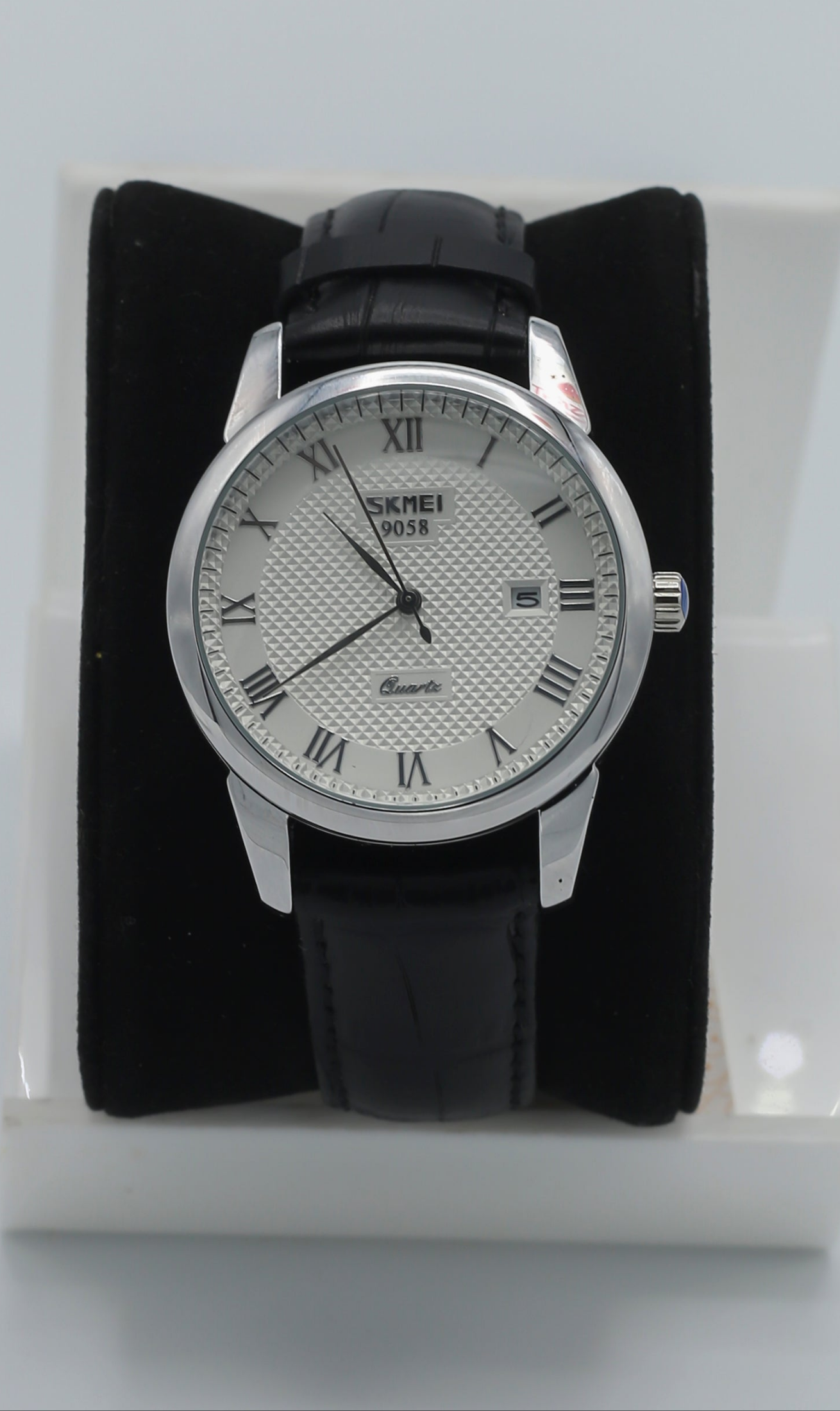 Skemi 9058 Black Leathers Strap White Dial Date just