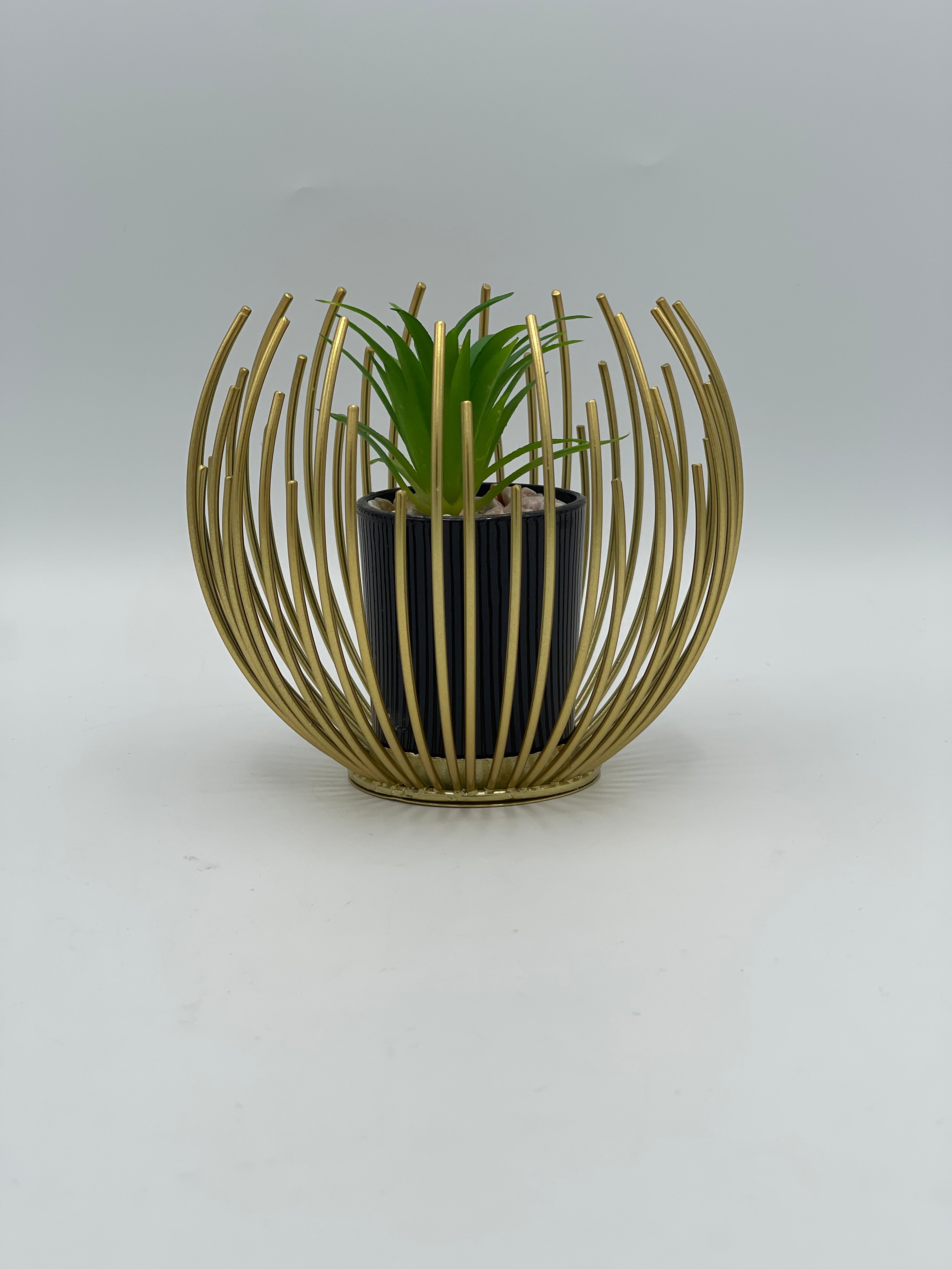 Home Decor Metal Alloy Sphere Planter Small RK 2 Size (5x5)