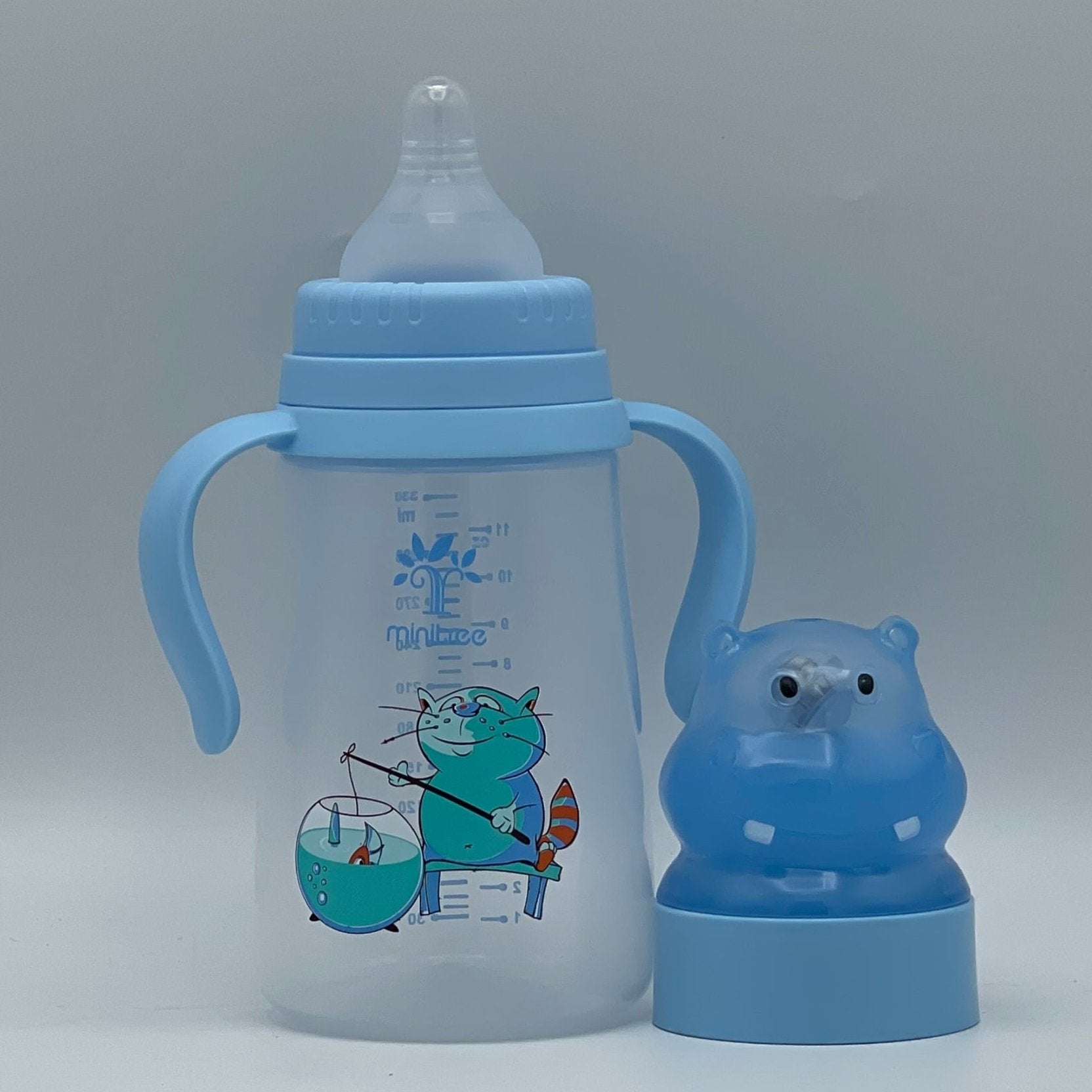 Minitree Wide Neck Feeding Bottle With Handle and Light 330 ml 6 Month + BF-2