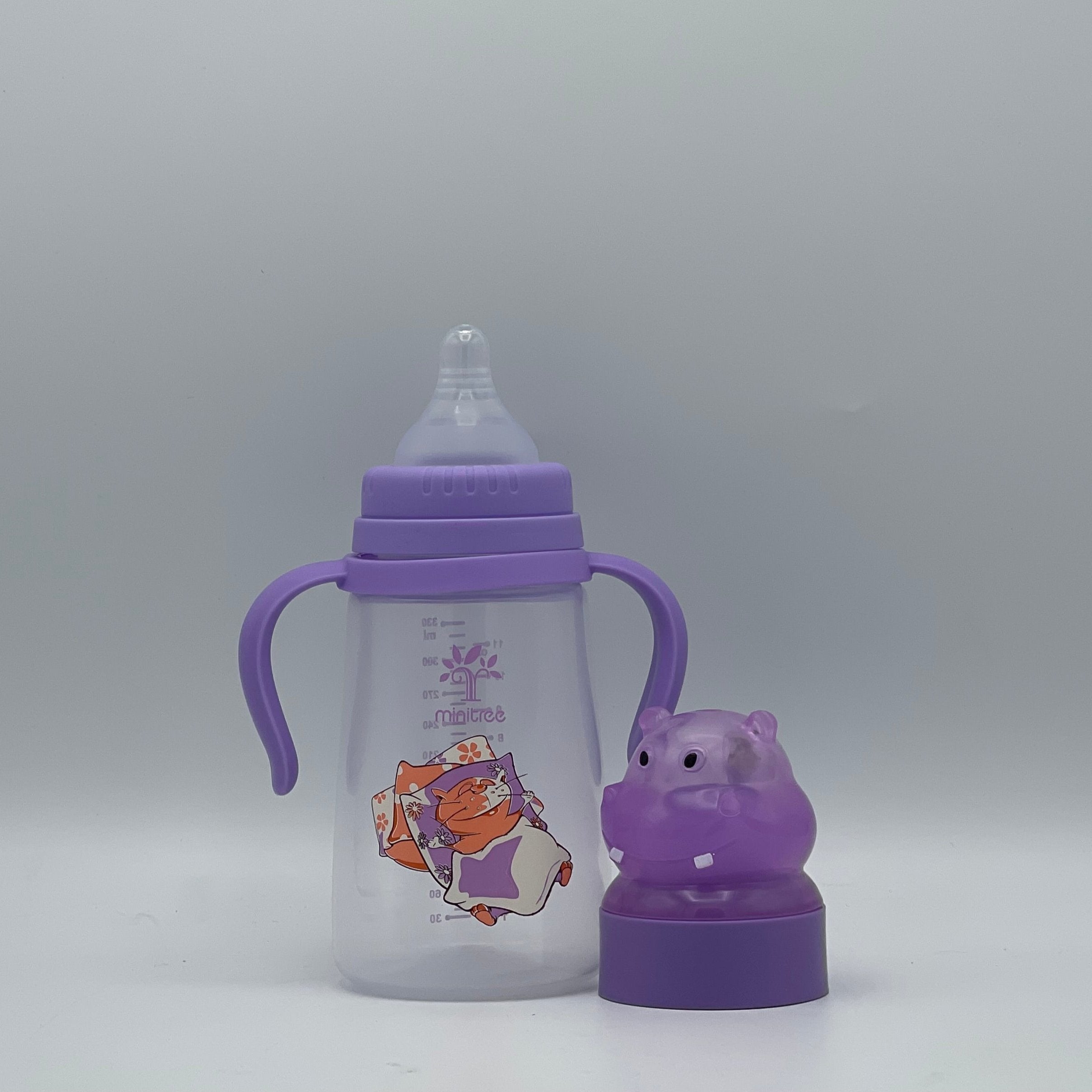 Minitree Wide Neck Feeding Bottle With Handle and Light 330 ml 6 Month + BF-2