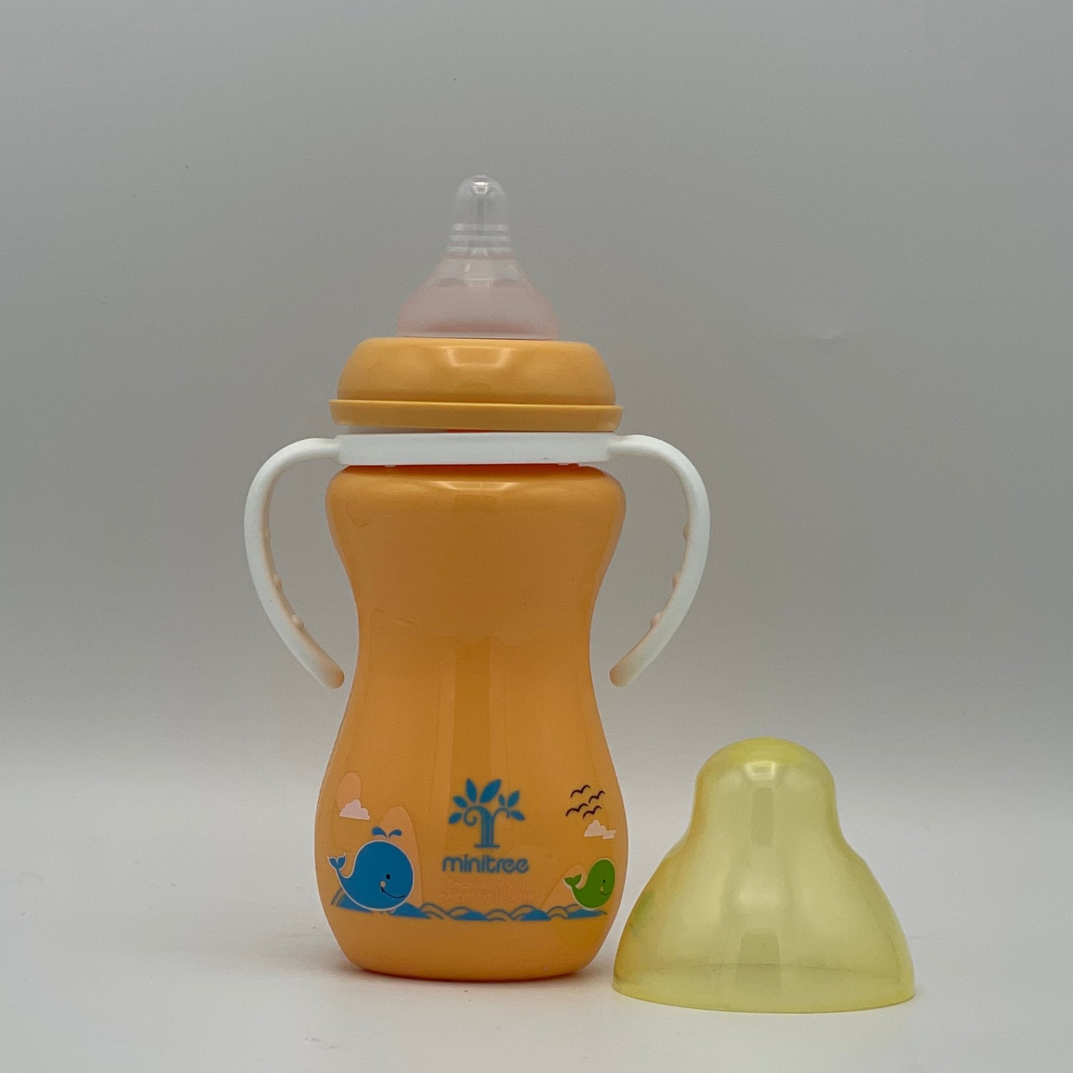 Minitree Wide Neck Feeding Bottle With Handle 330 ml 6 Month + BF-4