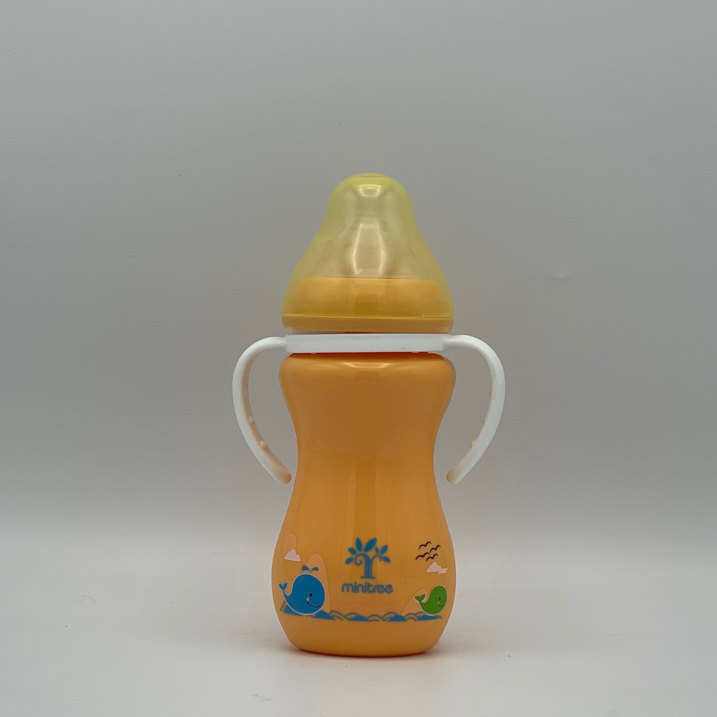 Minitree Wide Neck Feeding Bottle With Handle 330 ml 6 Month + BF-4