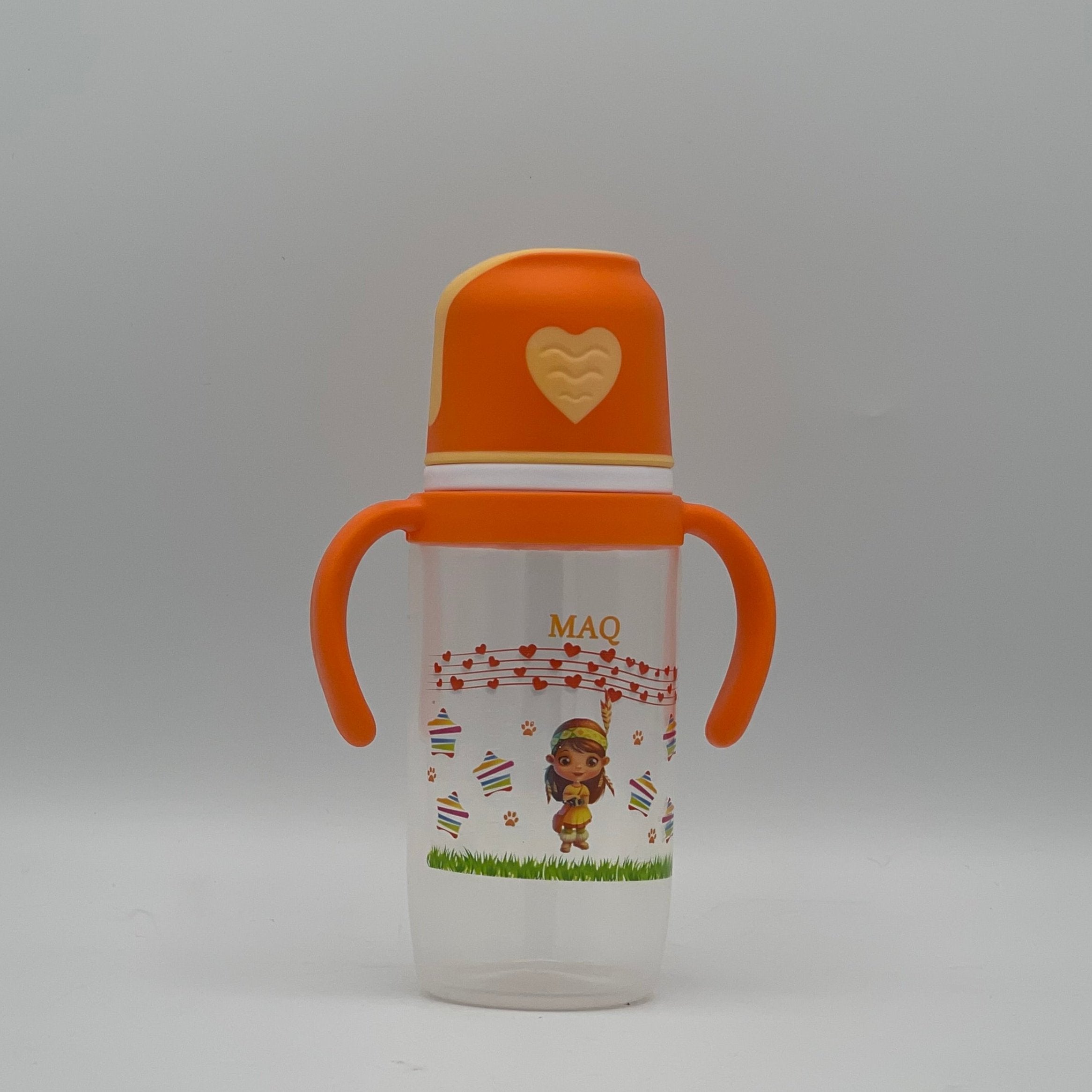 MAQ Wide Neck Feeding Bottle With Handle 330 ml 6 Month+ BF-14