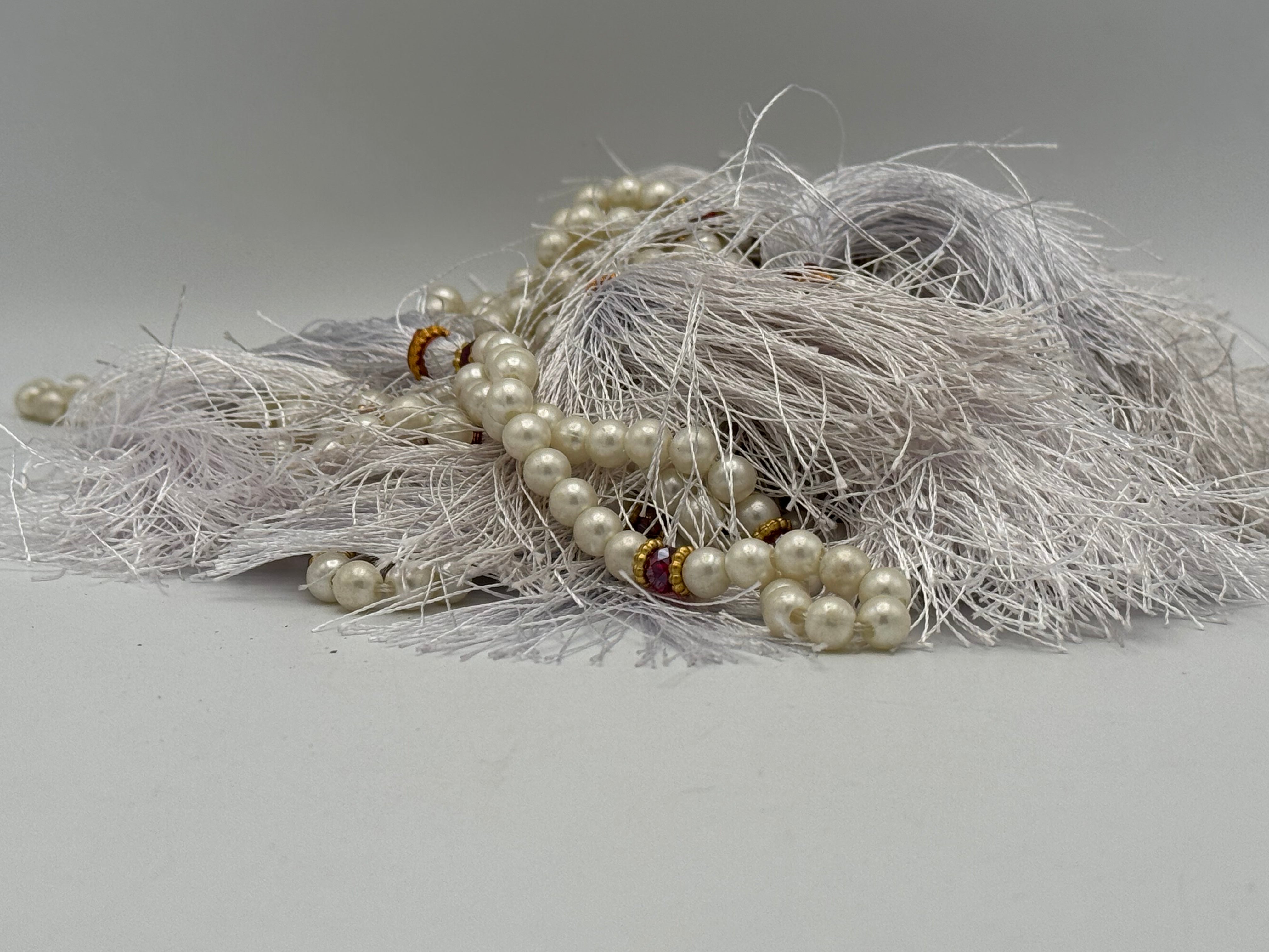 Crystals Fancy Pearl Tasbih 33 Beads White Colour 12pc