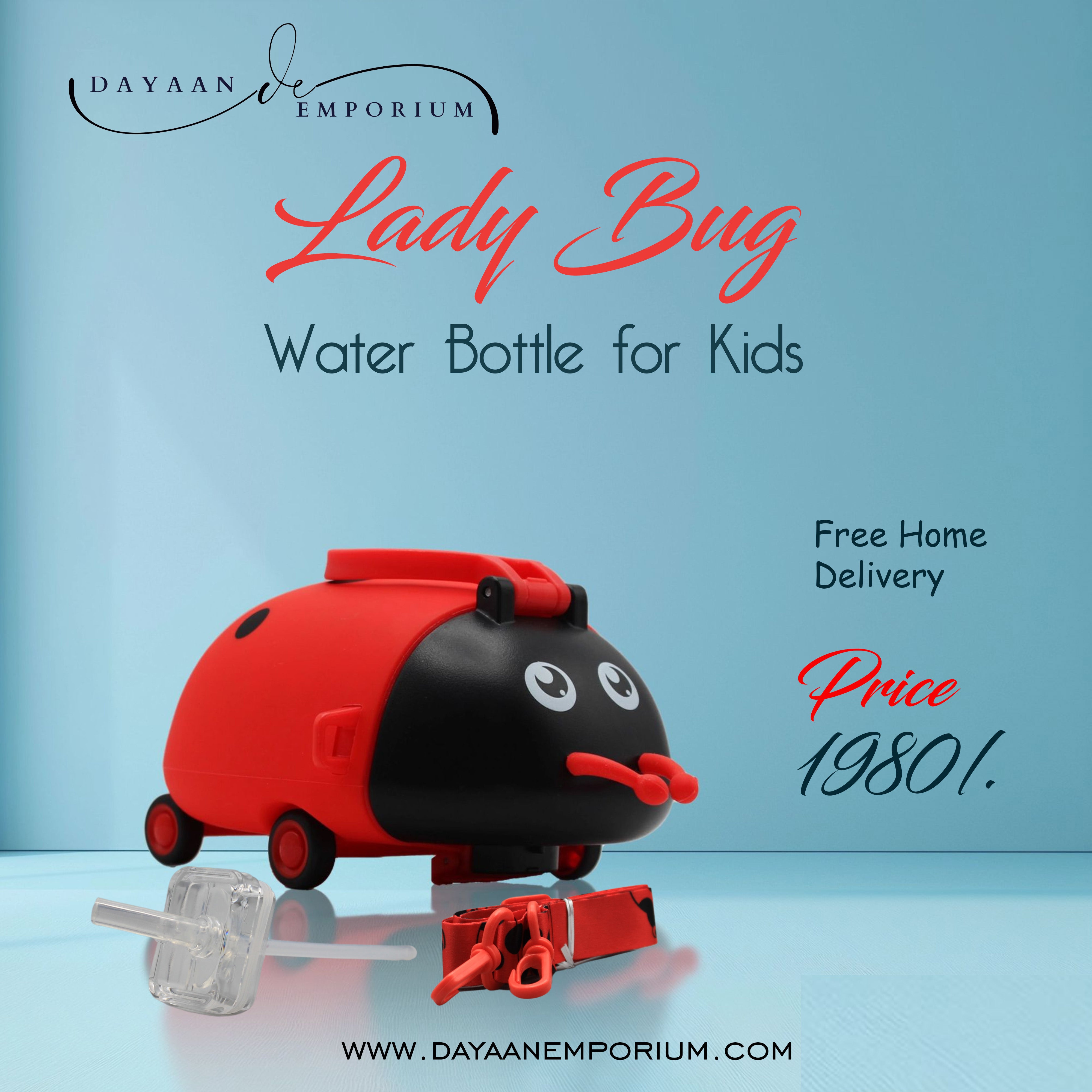 Ladybug Water Bottle with tyre 500 ml