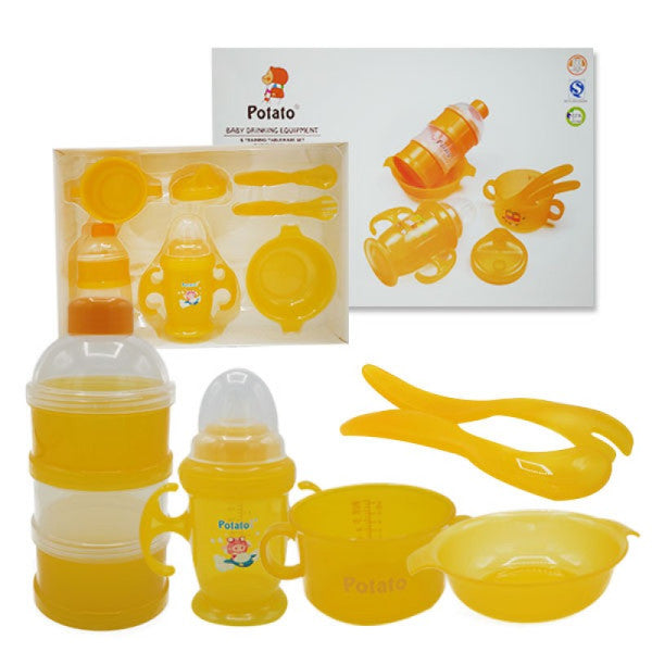 POTATO Baby Drinking Equipment And Training Tableware Set 7 Pcs