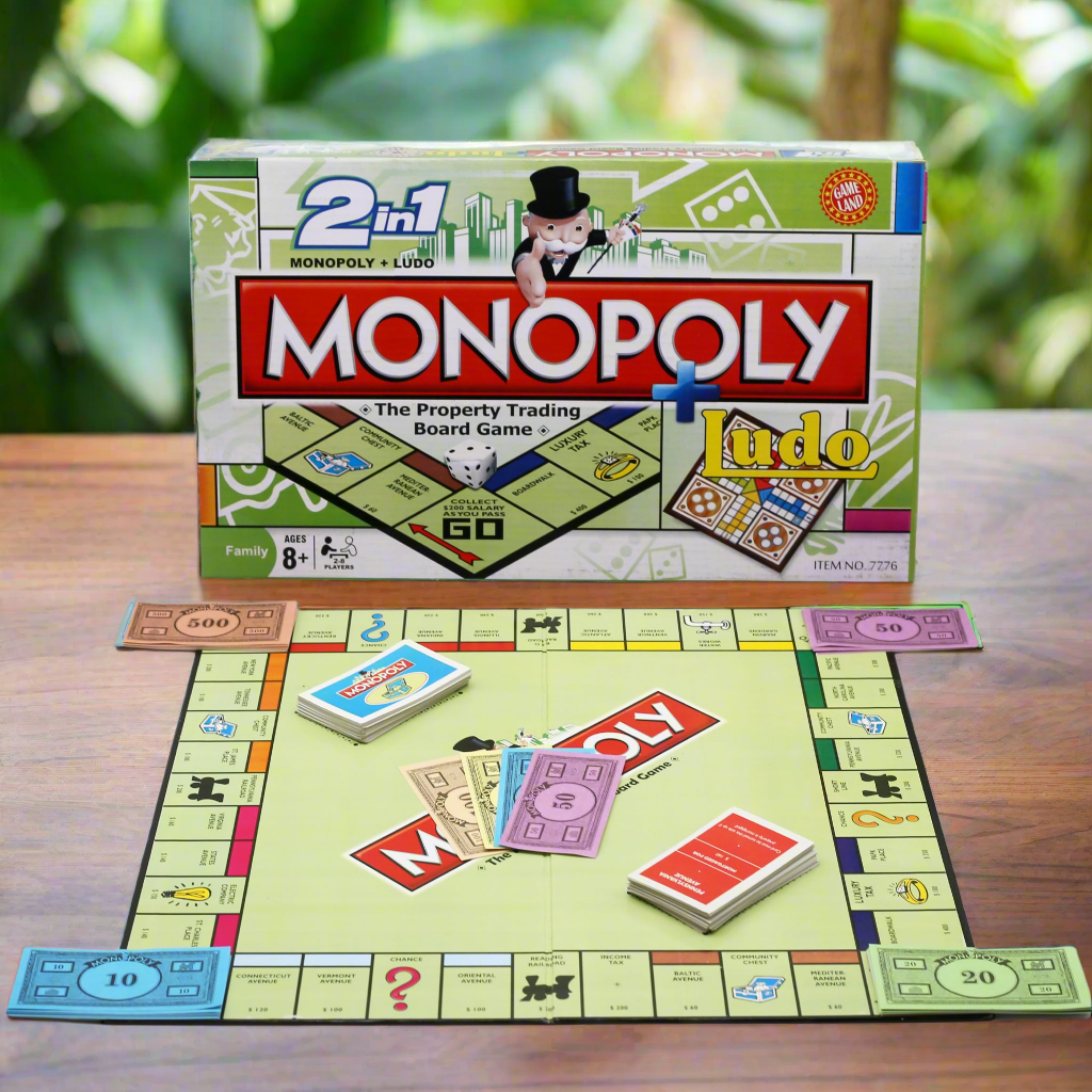 2-in-1 Monopoly and Ludo Board Game