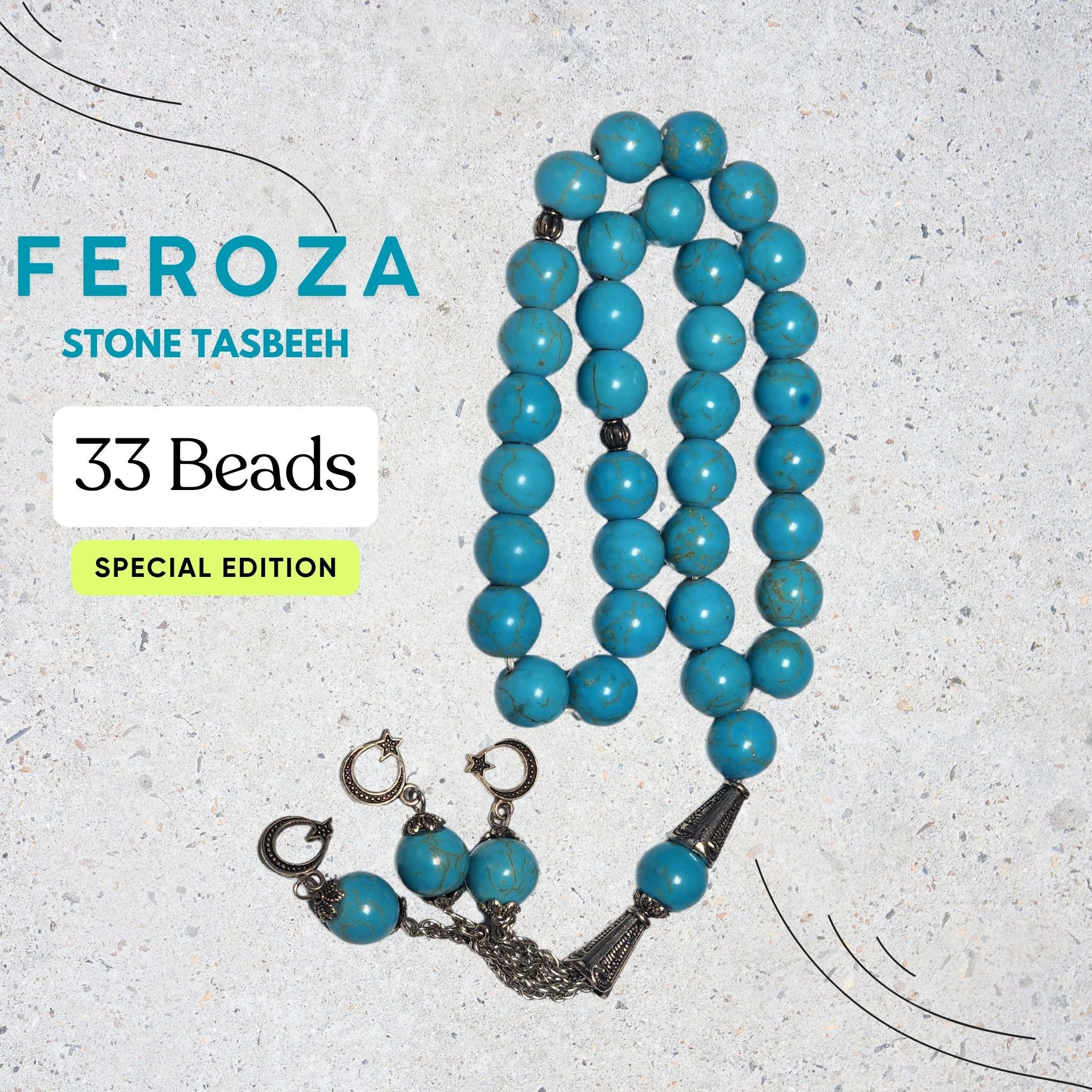 Feroza Stone Tasbih 33 Beads