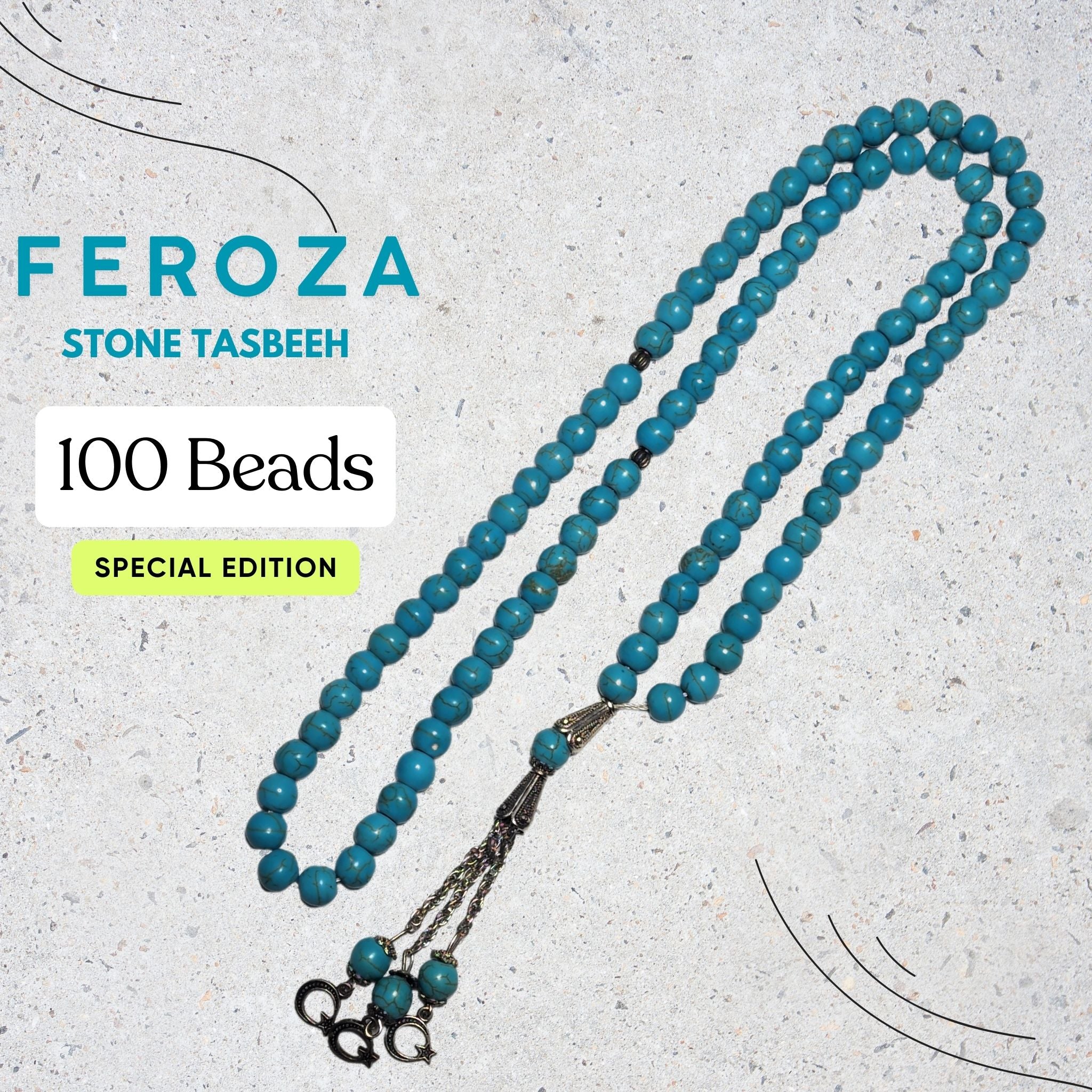 Feroza Stone Tasbih 100 Beads